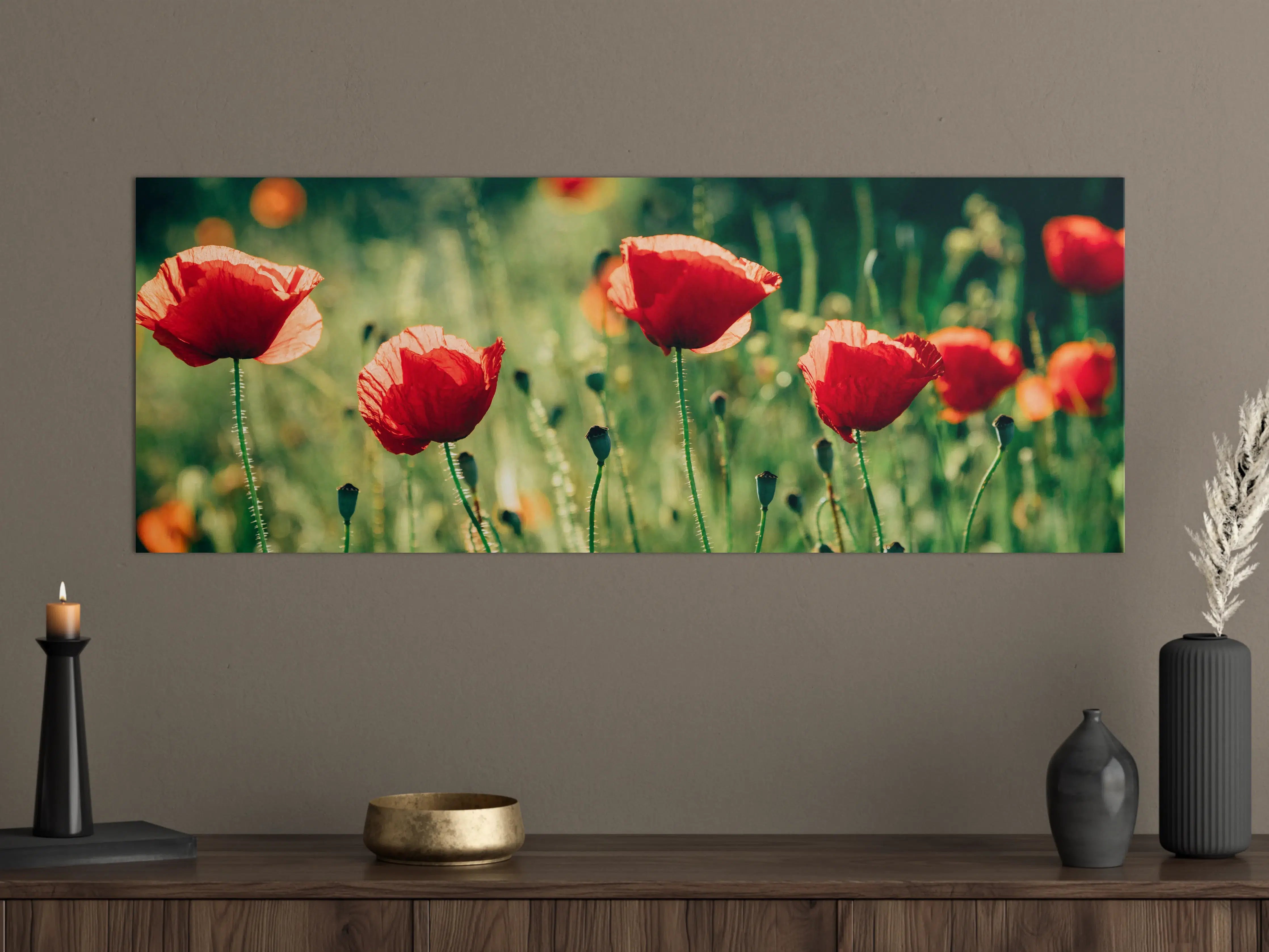 Große Wandbilder - Rote Mohnblumen Sommerwiese