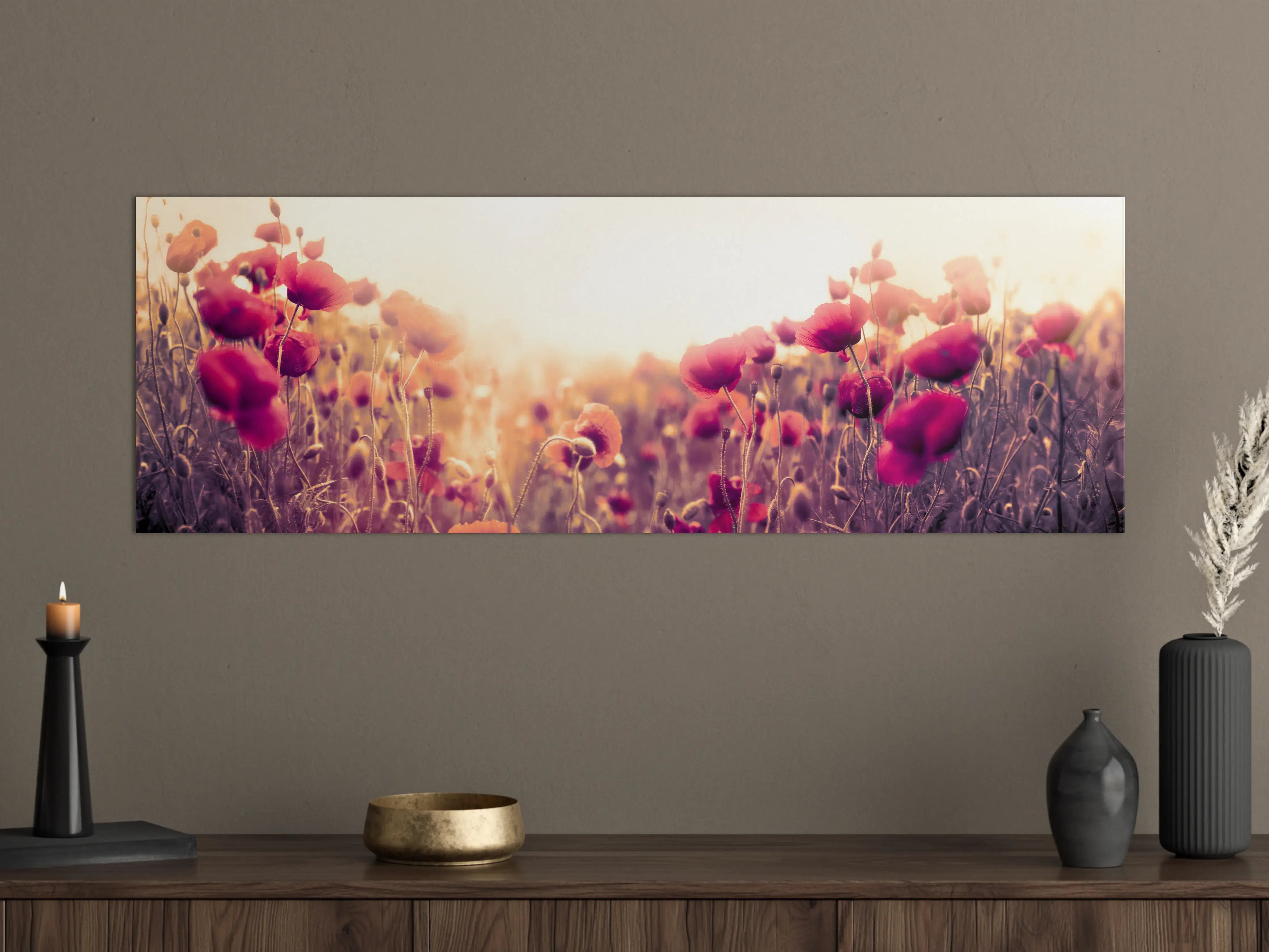 Große Wandbilder - Rote Mohnblumen in der Sonne