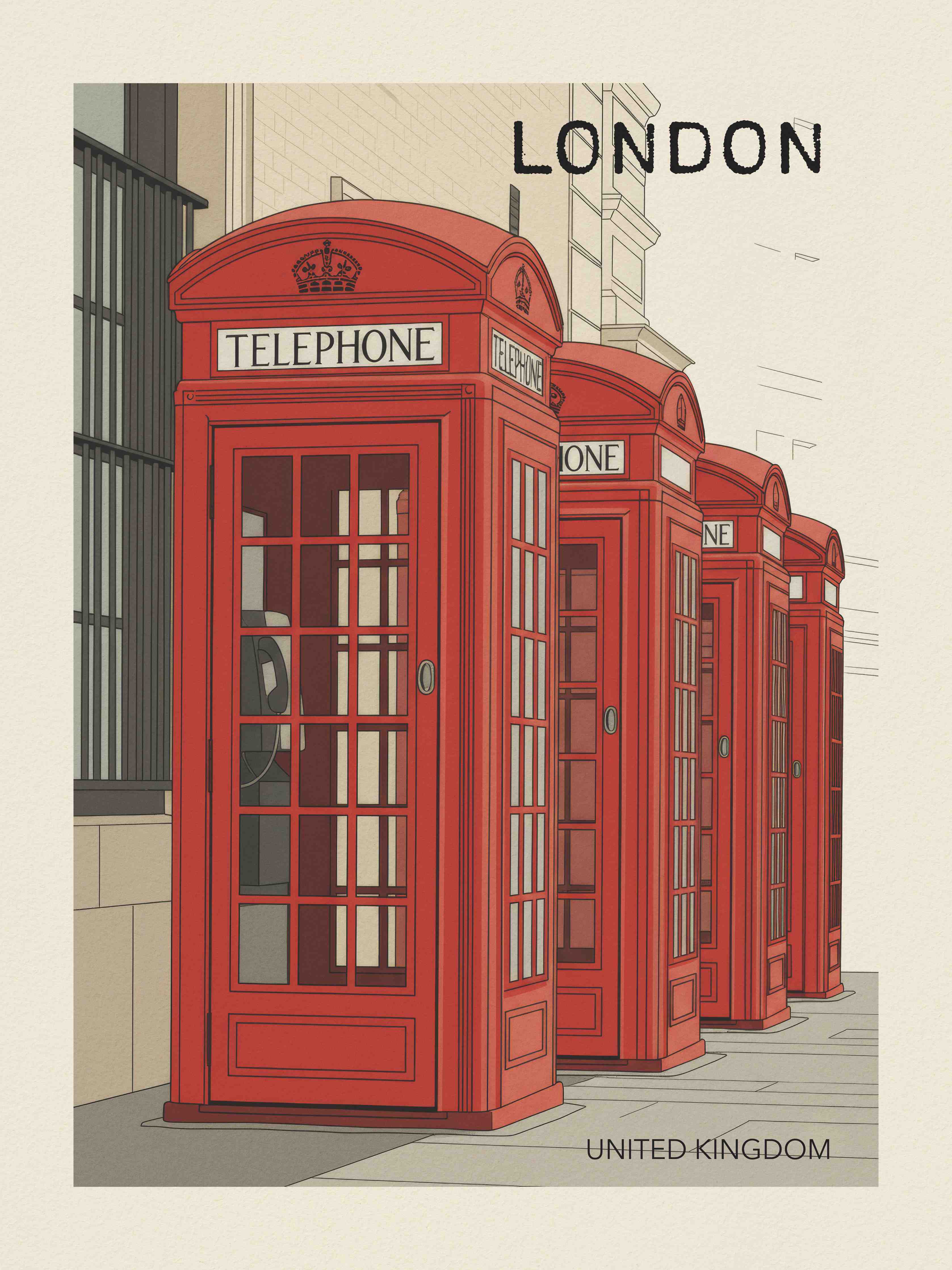 Große Wandbilder-Rote Telefonzellen in London