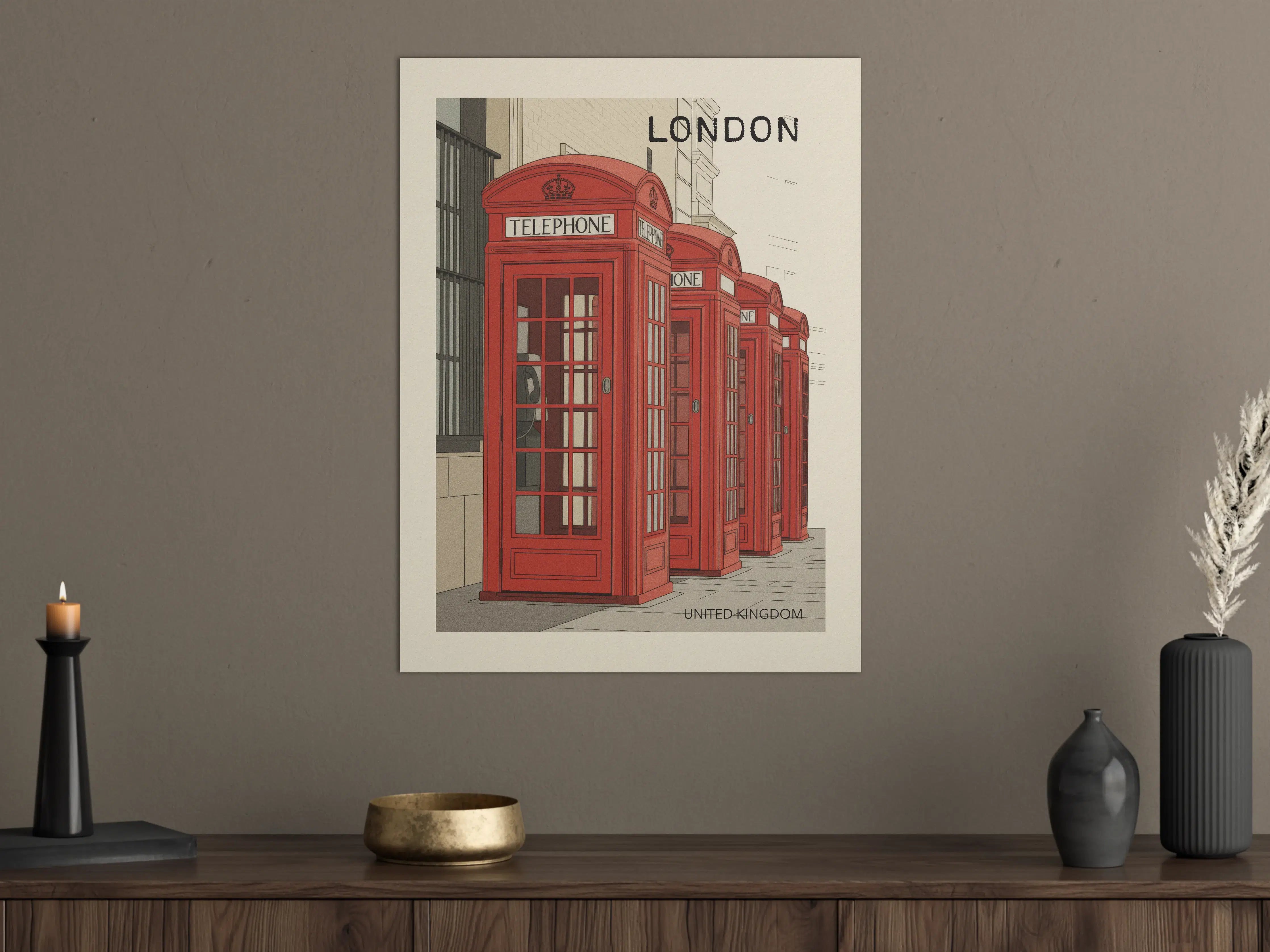 Große Wandbilder - Rote Telefonzellen in London