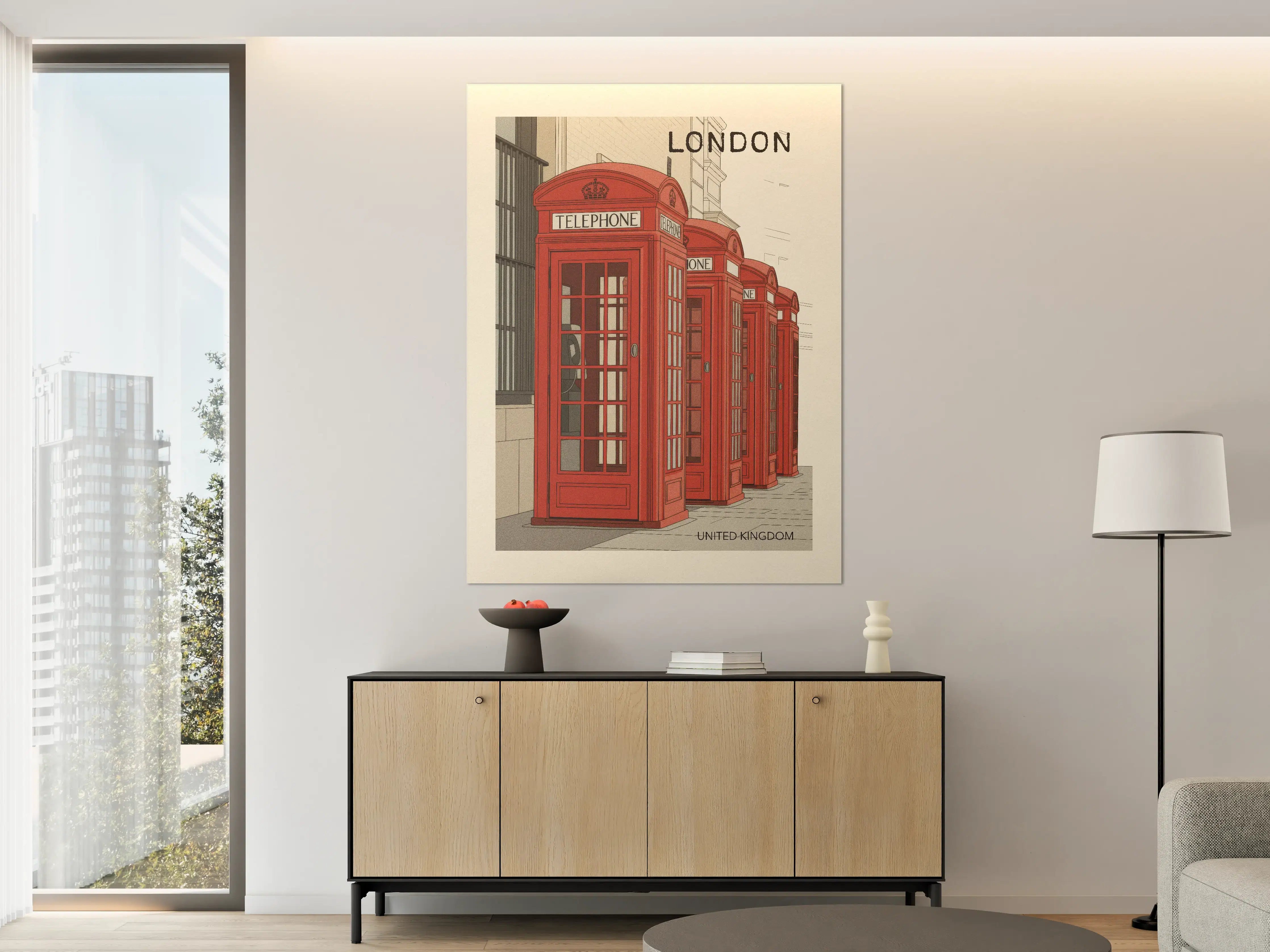 Große Wandbilder - Rote Telefonzellen in London