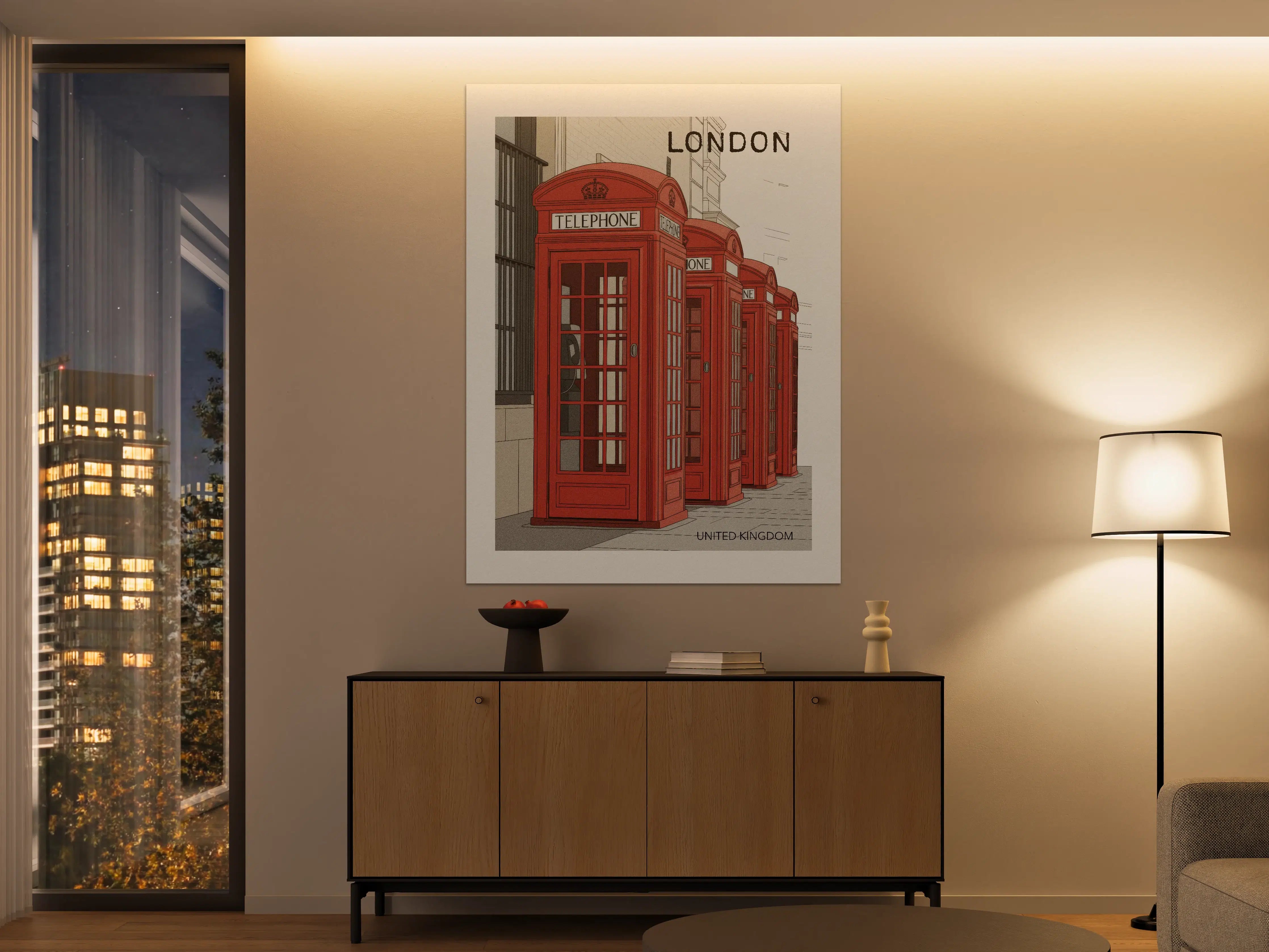 Große Wandbilder - Rote Telefonzellen in London