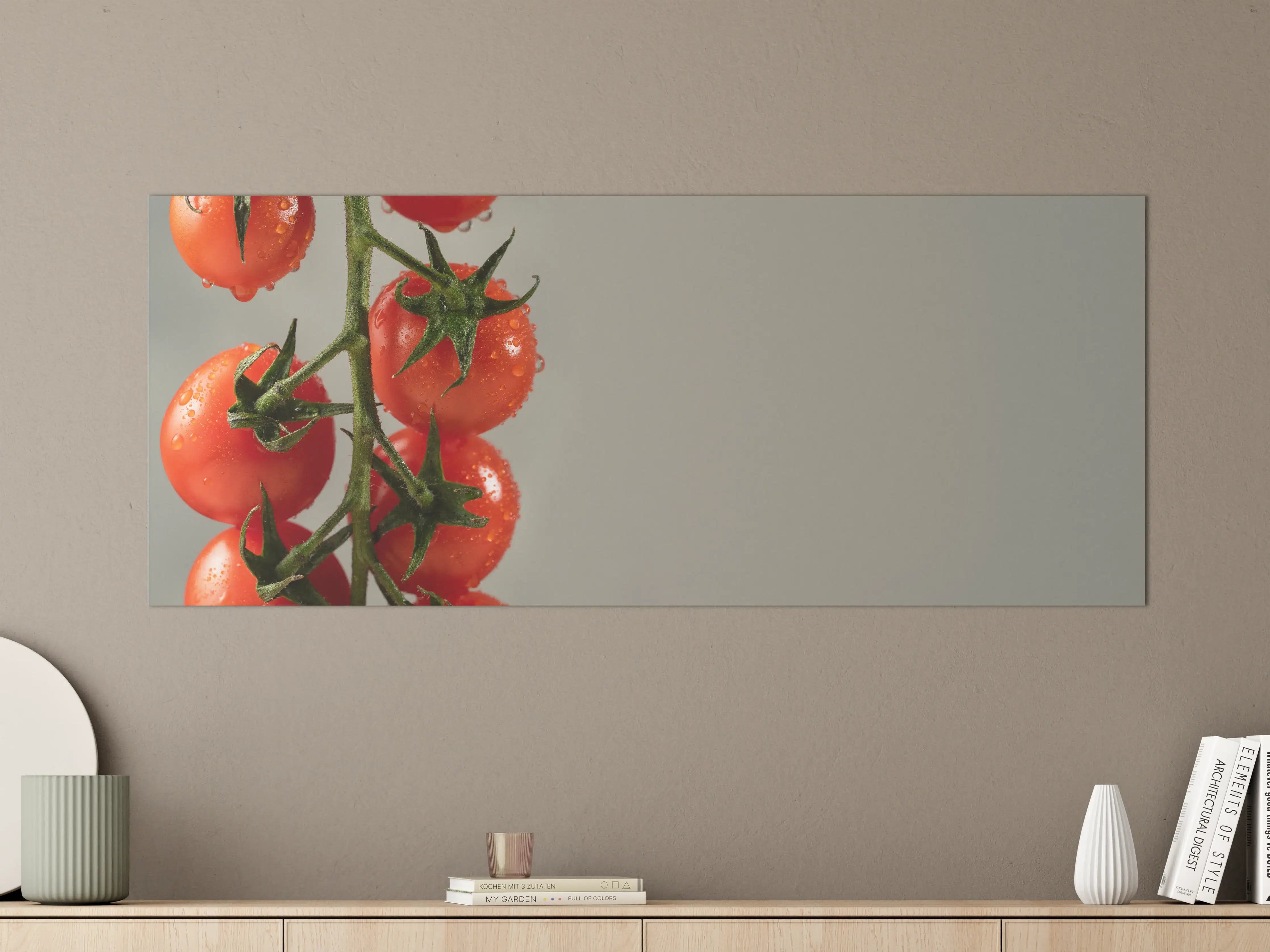 Große Wandbilder - Rote Tomaten auf Grau