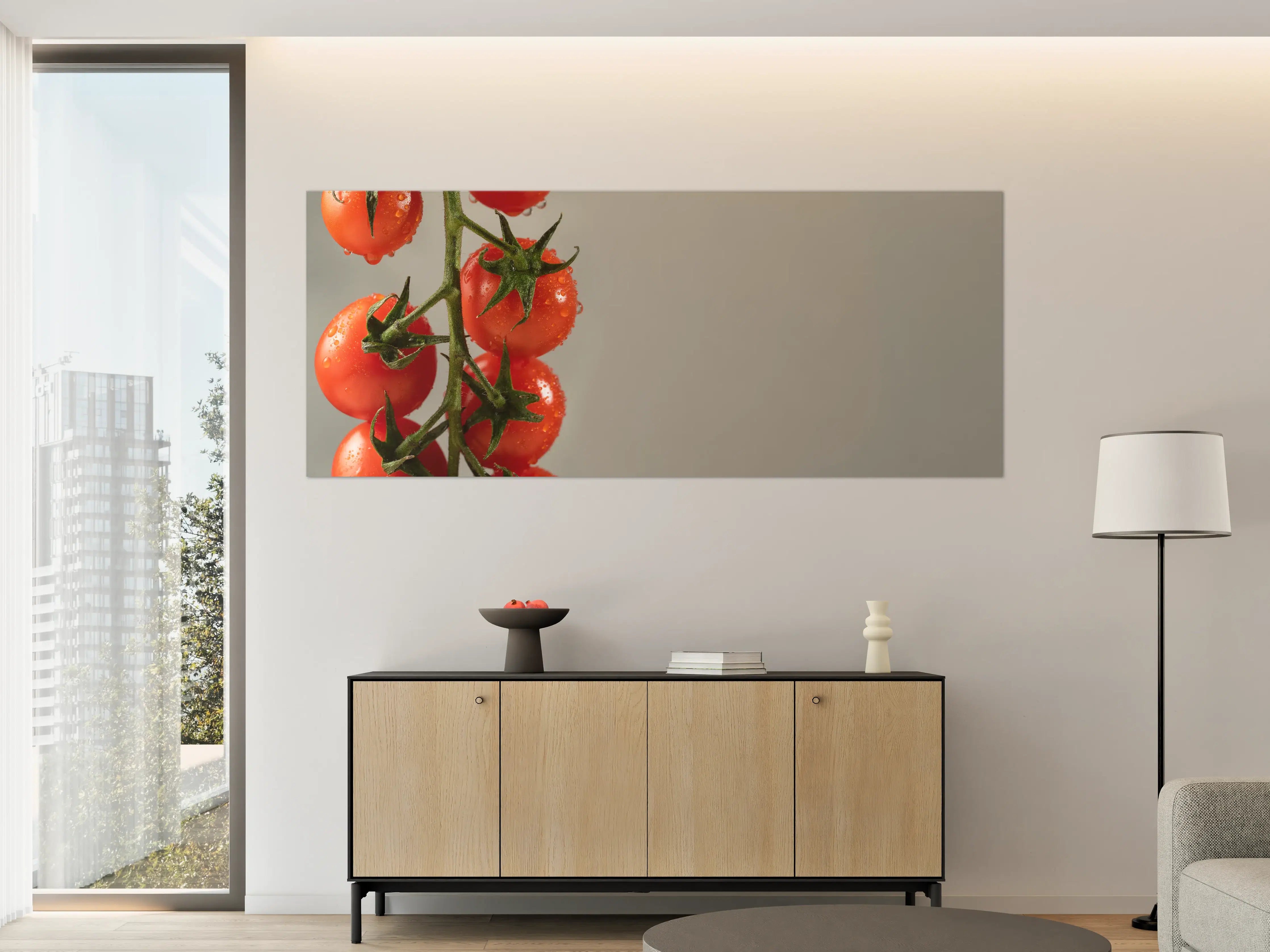 Große Wandbilder - Rote Tomaten auf Grau