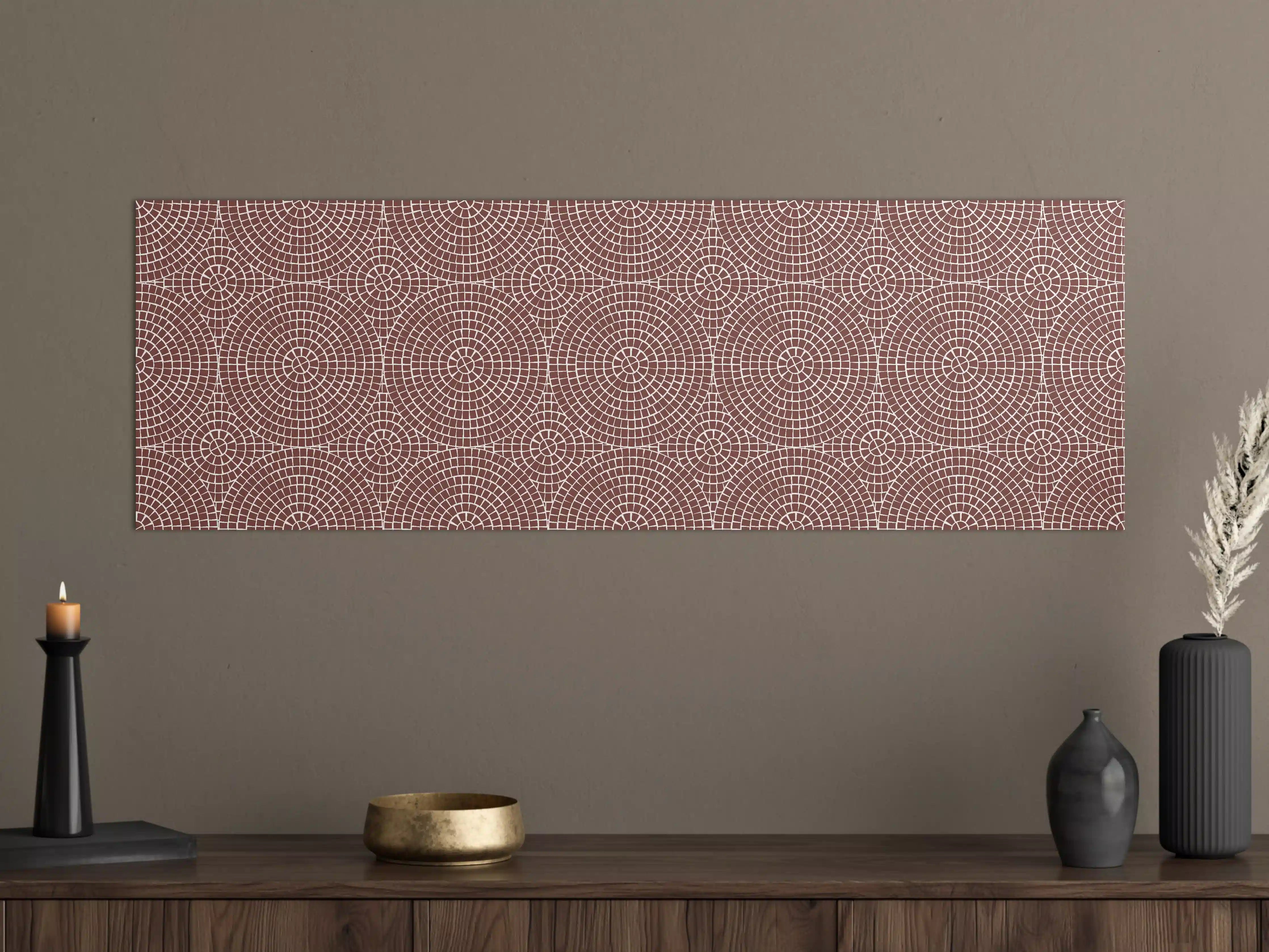 Große Wandbilder - Rote geometrische Muster in zarten Rosa-Tönen
