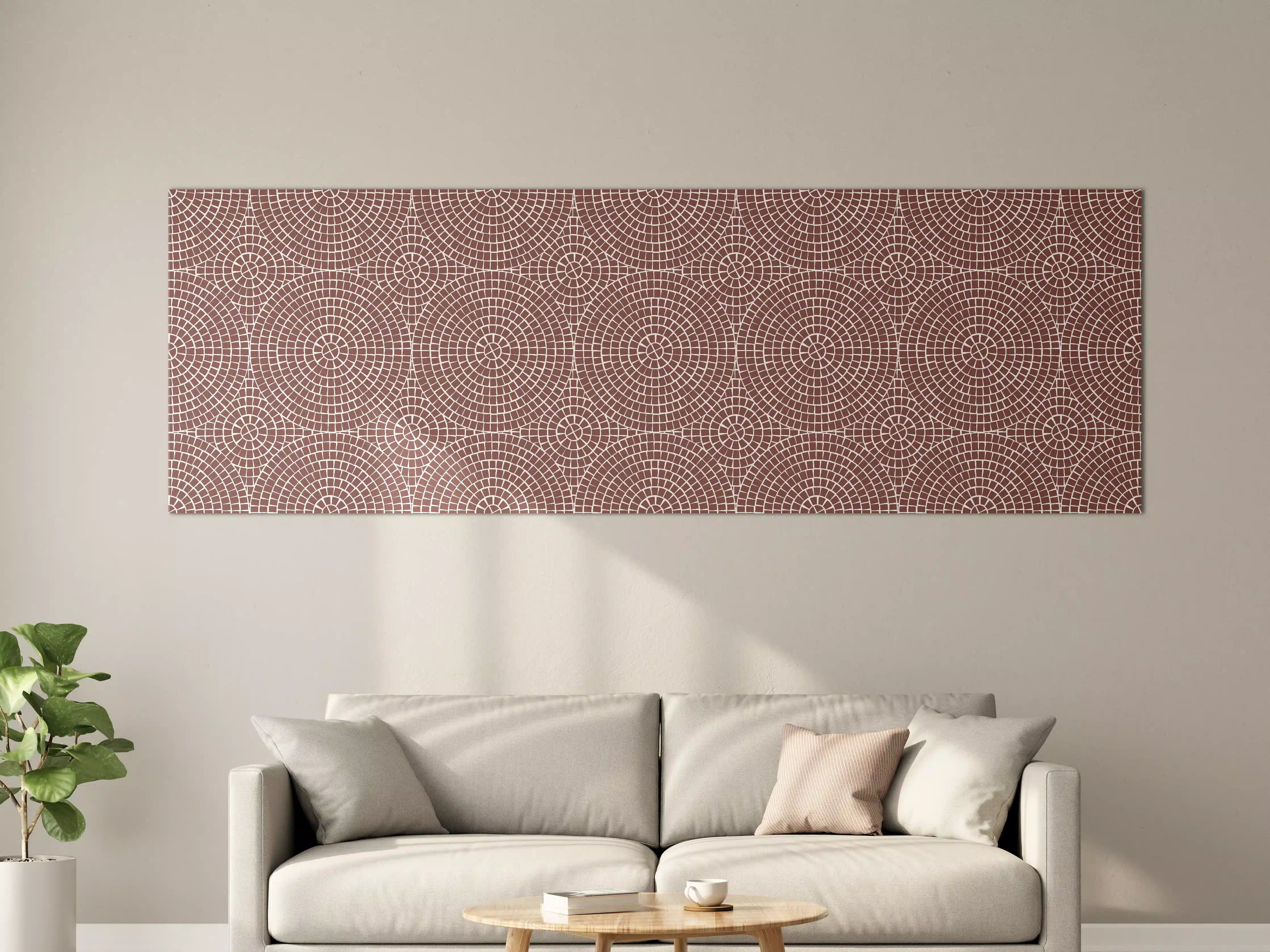 Große Wandbilder - Rote geometrische Muster in zarten Rosa-Tönen