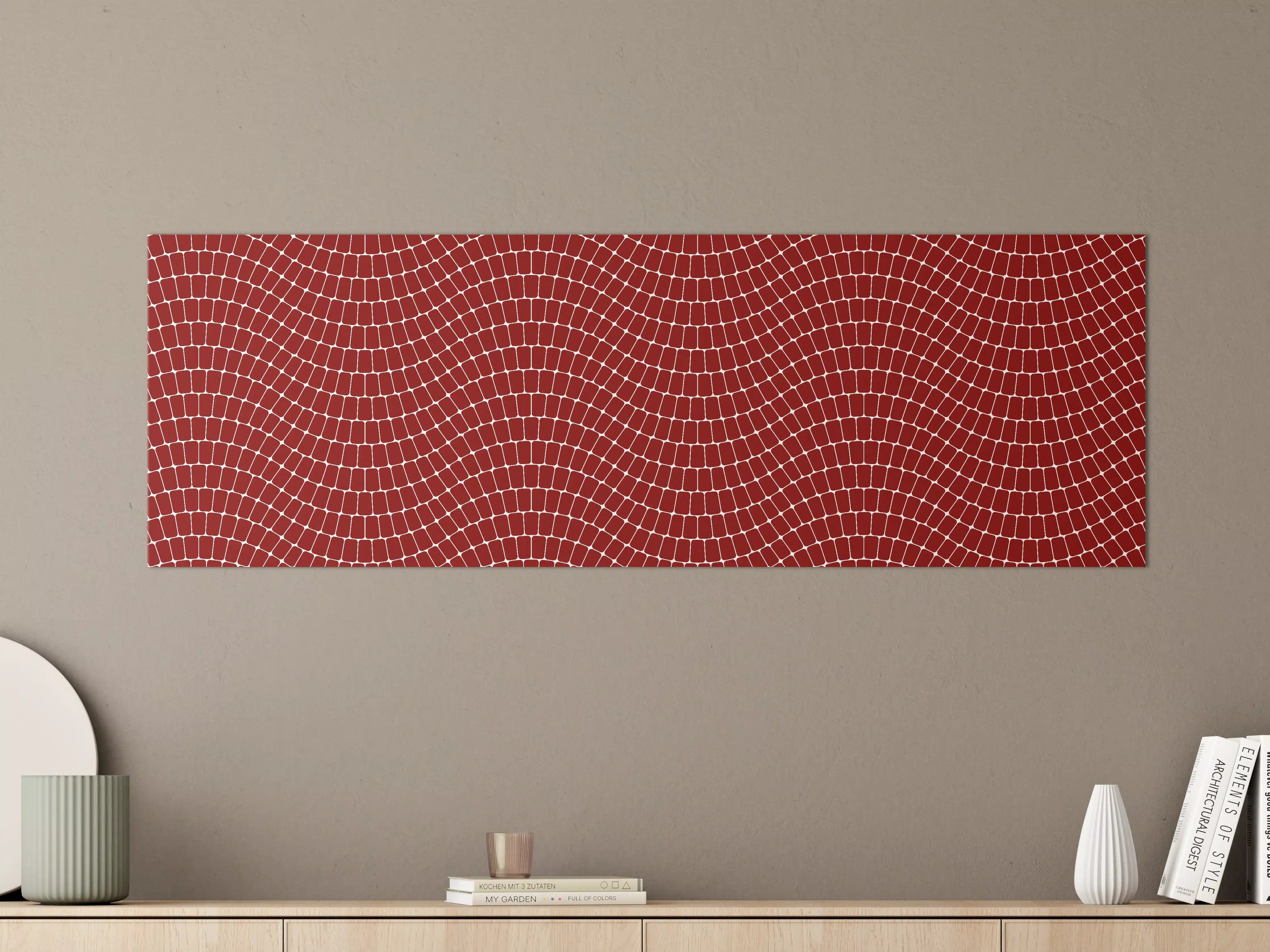 Große Wandbilder - Roter Mosaikboden mit Muster