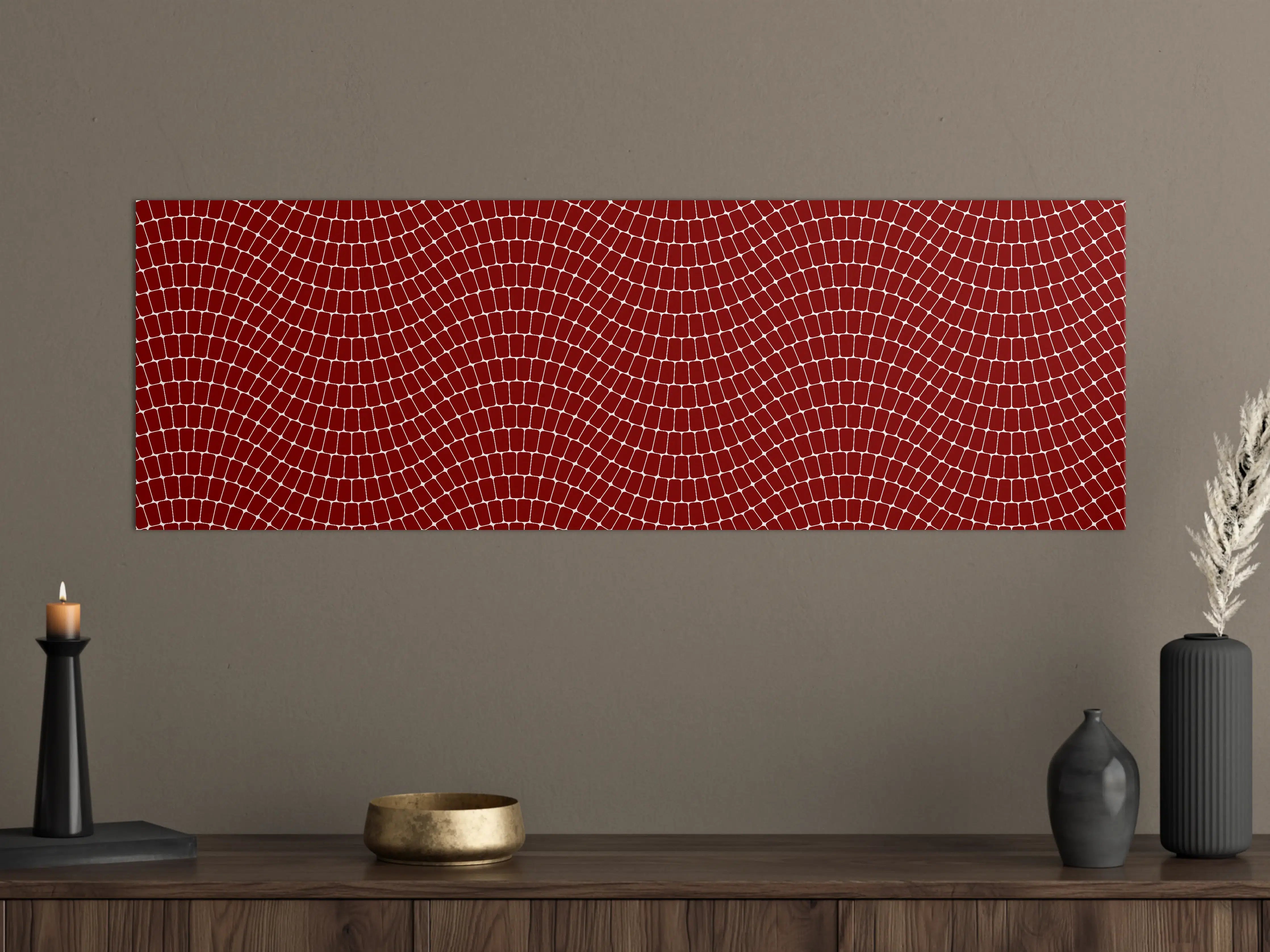 Große Wandbilder - Roter Mosaikboden mit Muster
