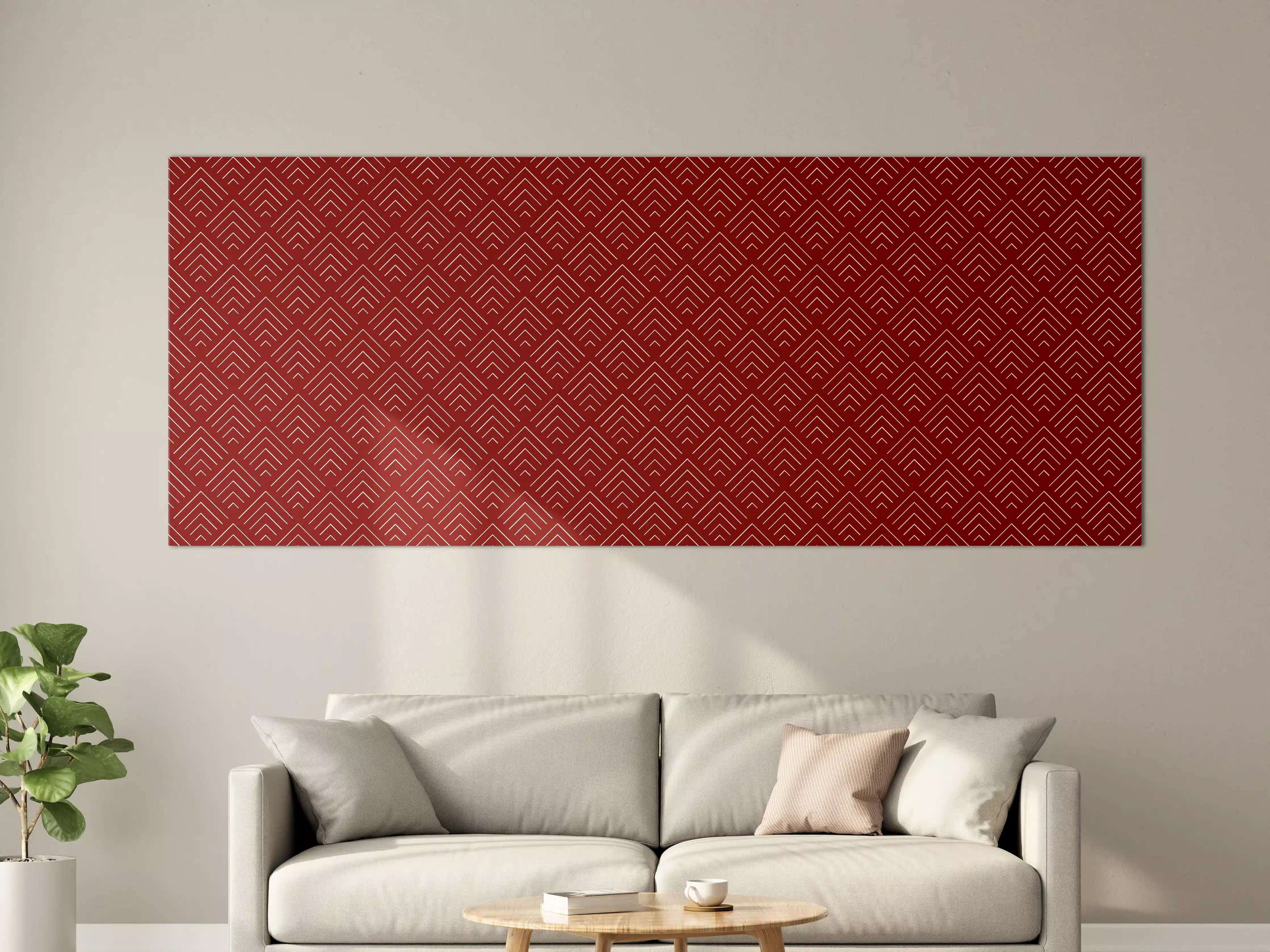 Große Wandbilder - Roter Mustermix mit geometrischer Gestaltung