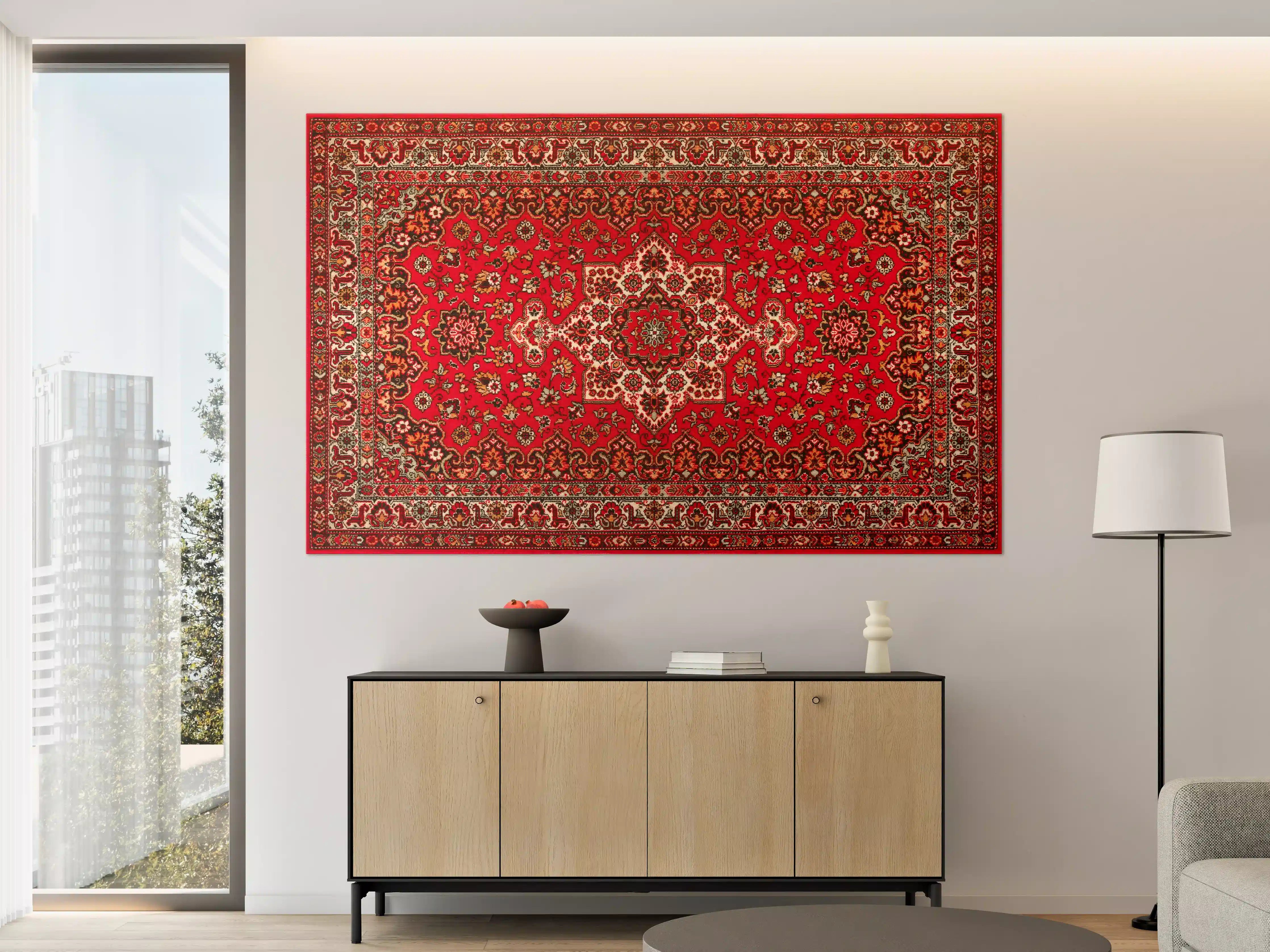 Große Wandbilder - Roter Perser-Teppich mit traditionellem Muster