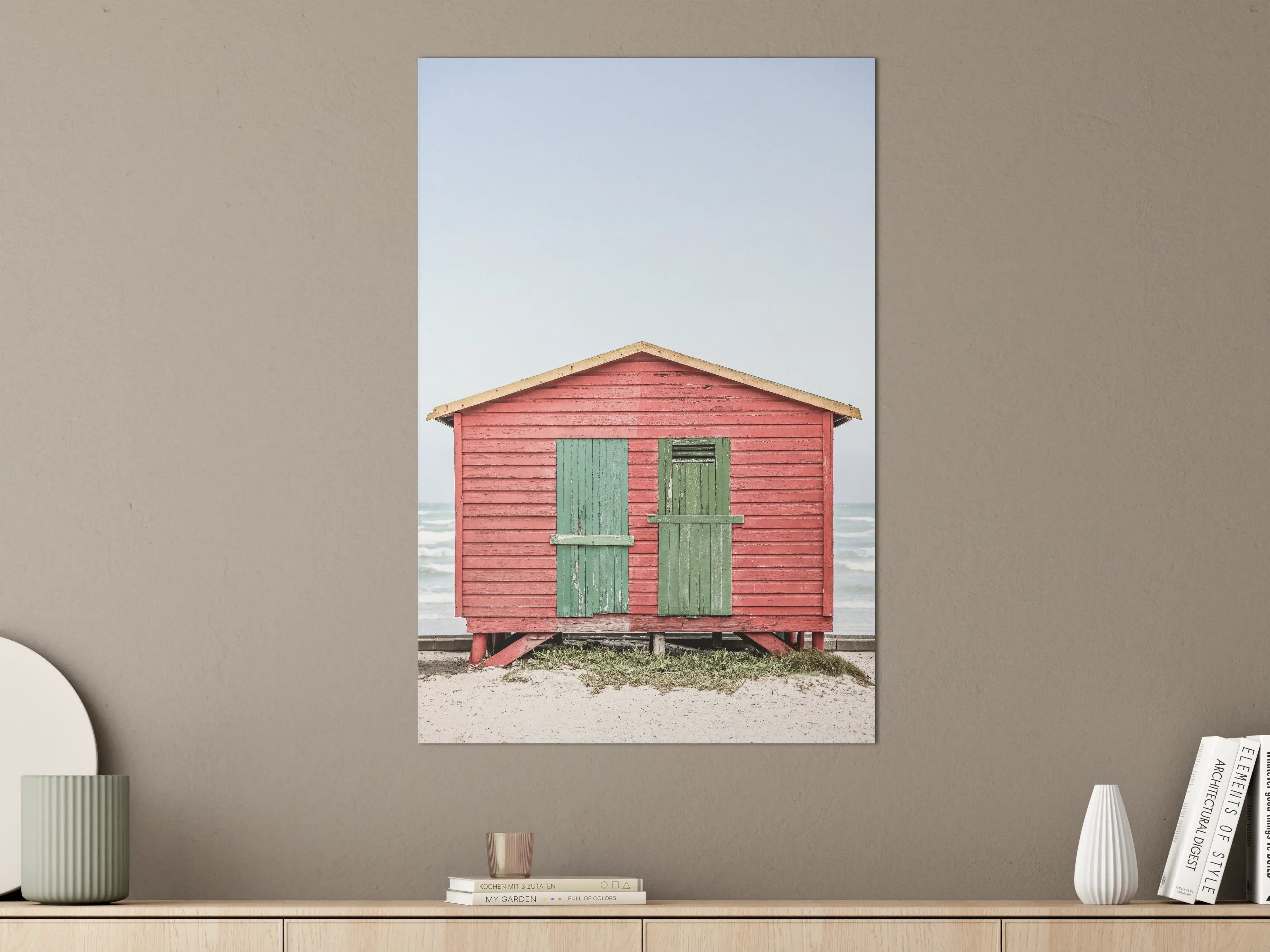 Große Wandbilder - Roter Strandhütte am Meer