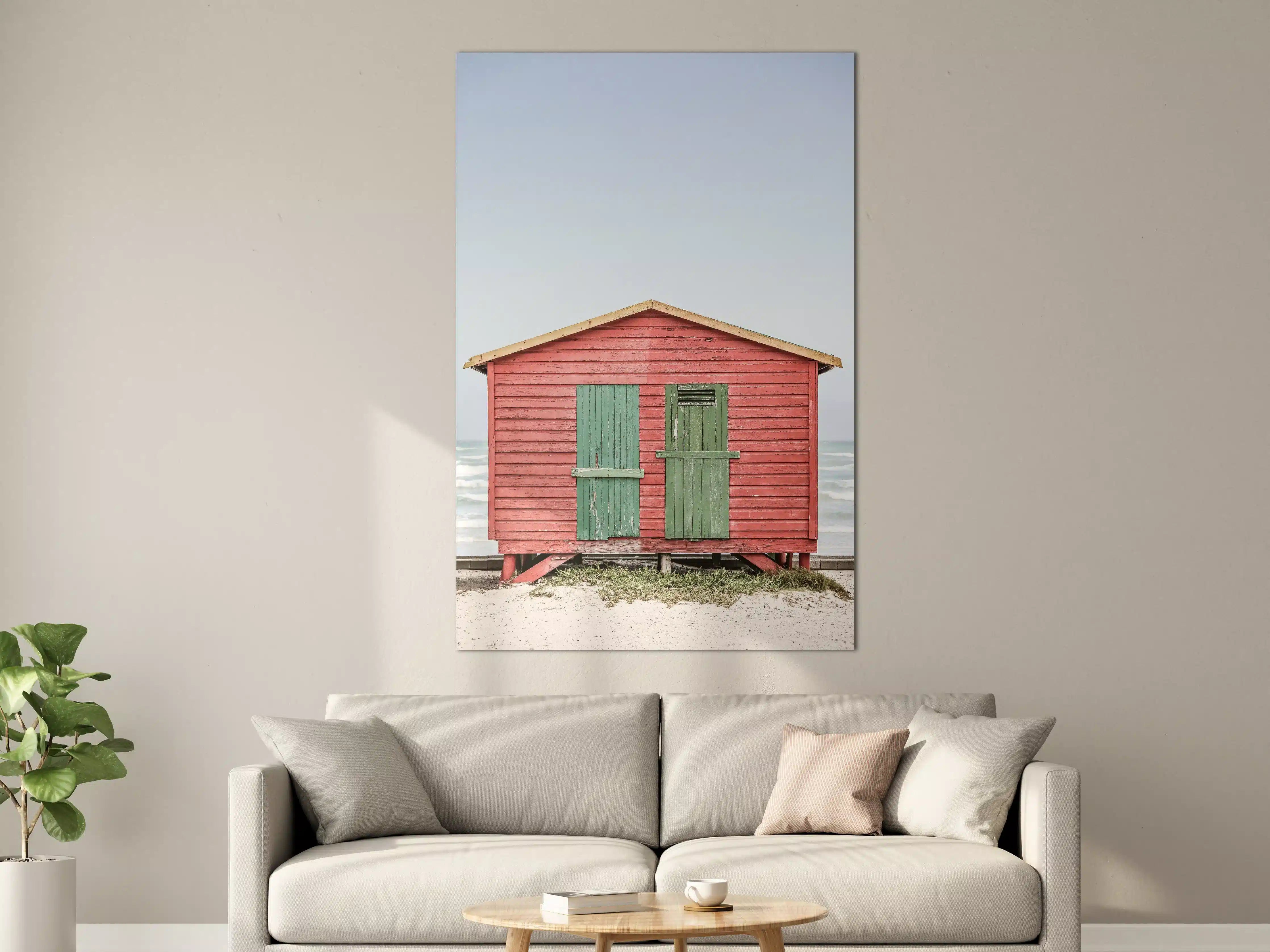 Große Wandbilder - Roter Strandhütte am Meer