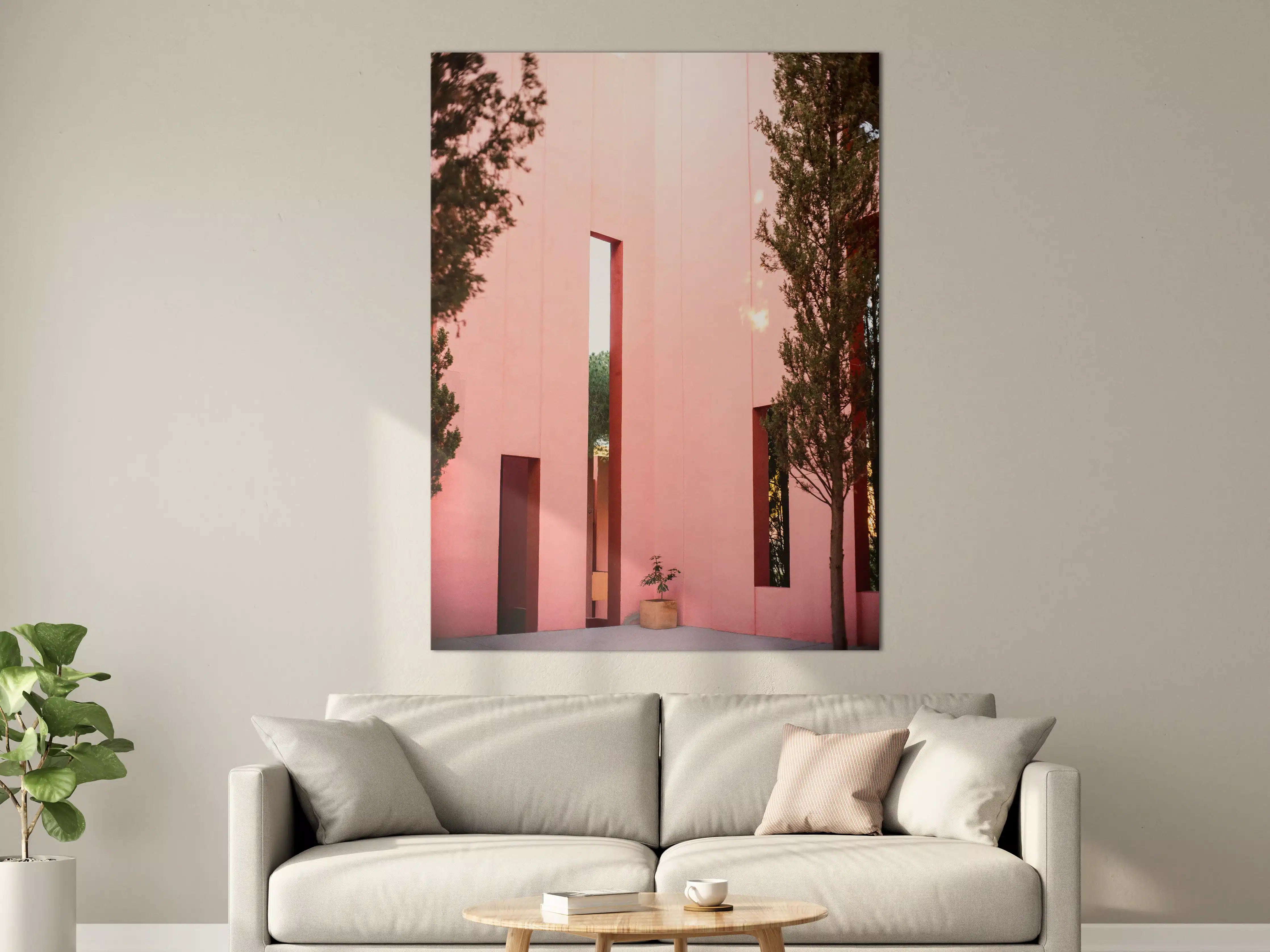 Große Wandbilder - Rotes Architekturkontur-Spiel