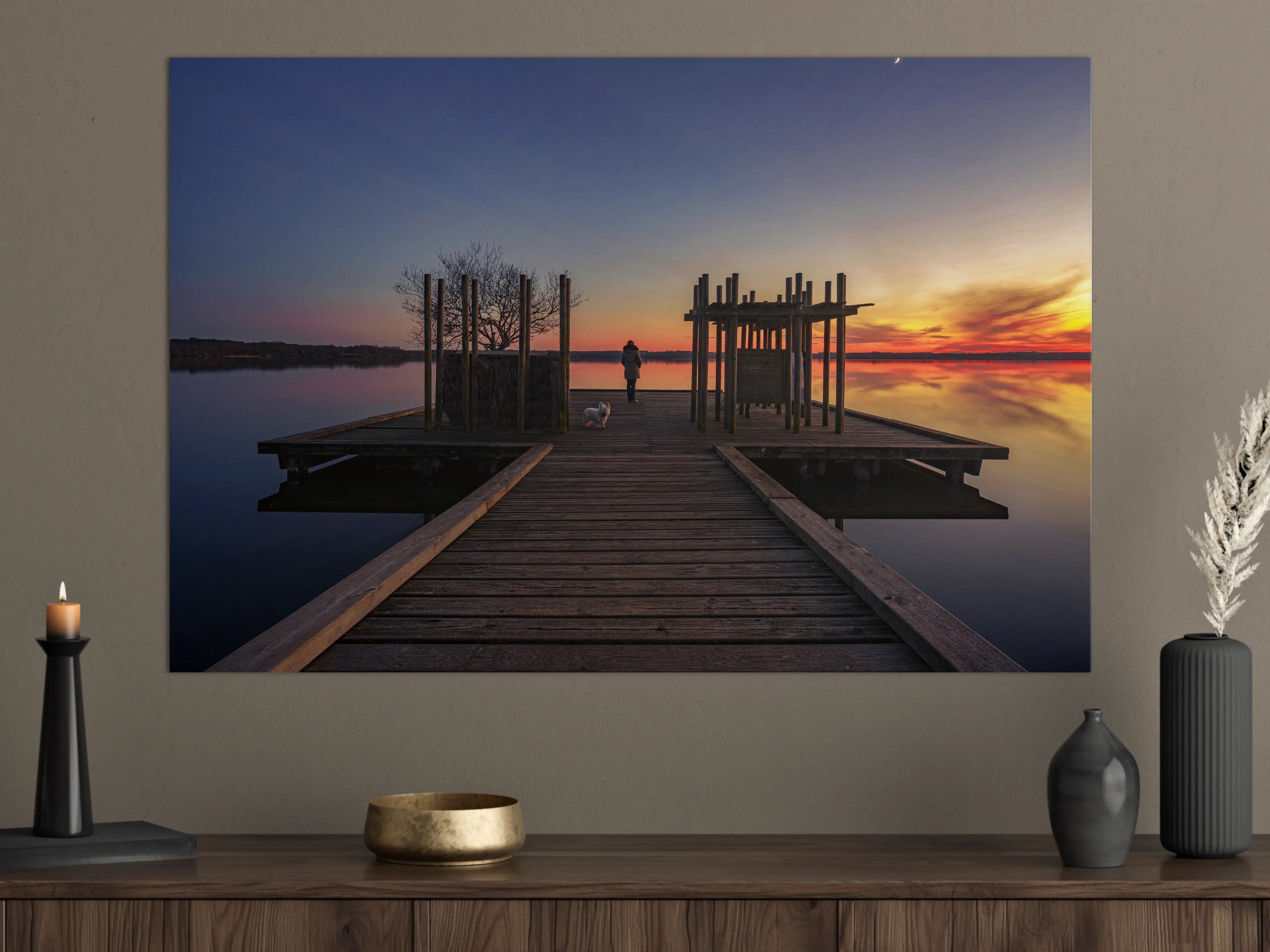 Große Wandbilder - Ruhiger See bei Sonnenuntergang