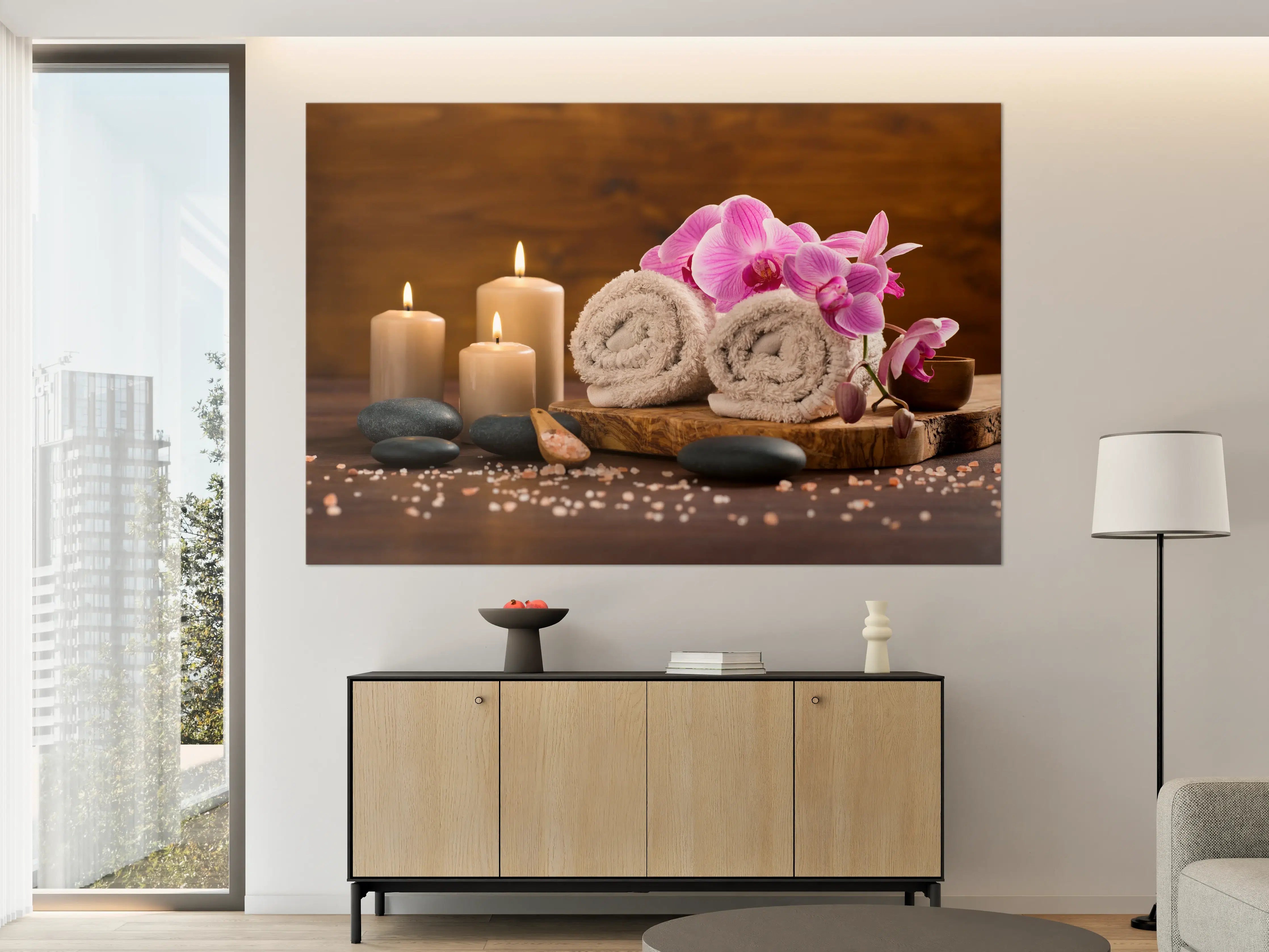 Große Wandbilder - Ruhiger Spa- und Wellnessbereich