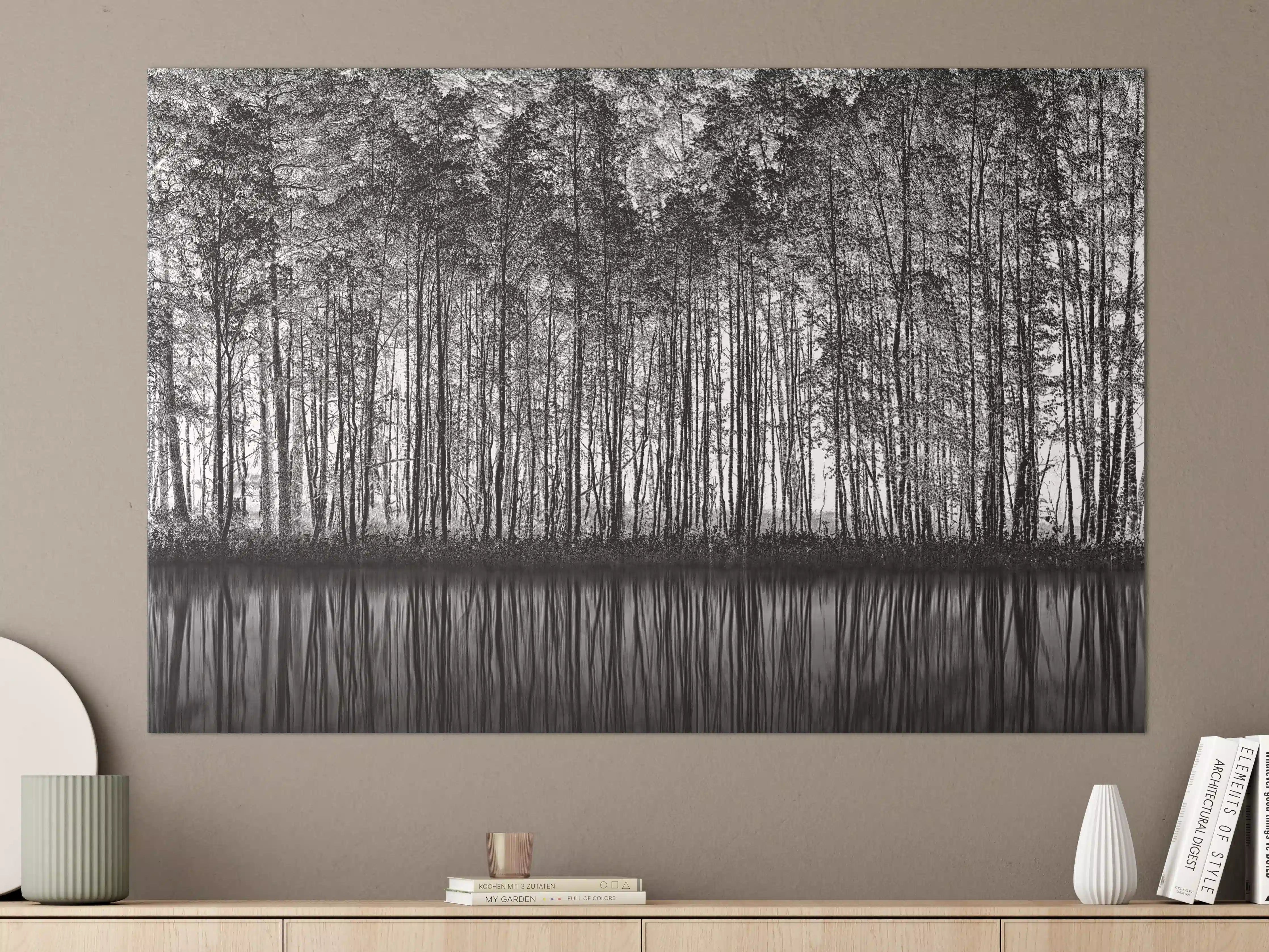 Große Wandbilder - Ruhiger Wald - Wasser Reflektion