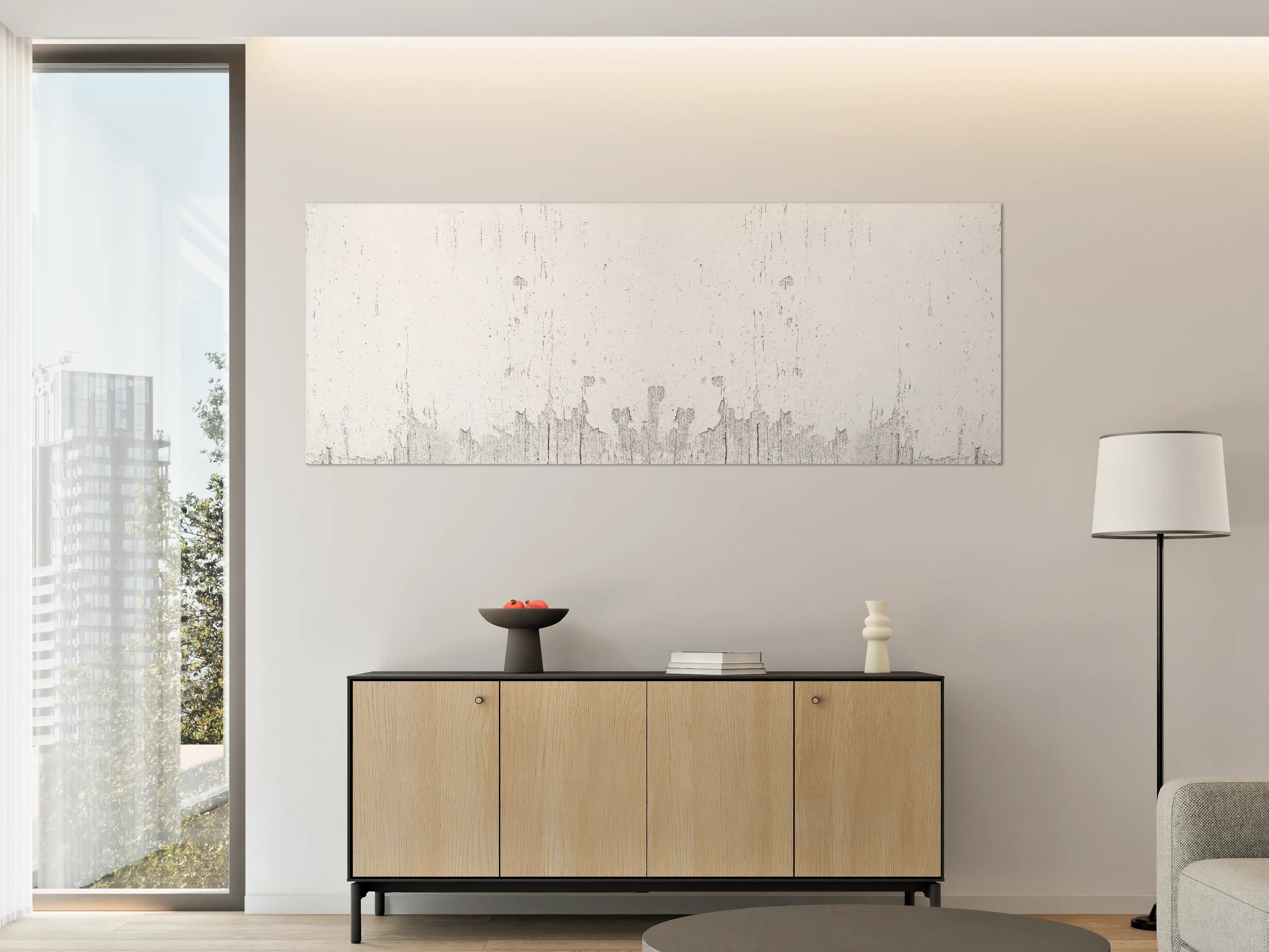 Große Wandbilder - Rustikales weiß lackiertes Holz