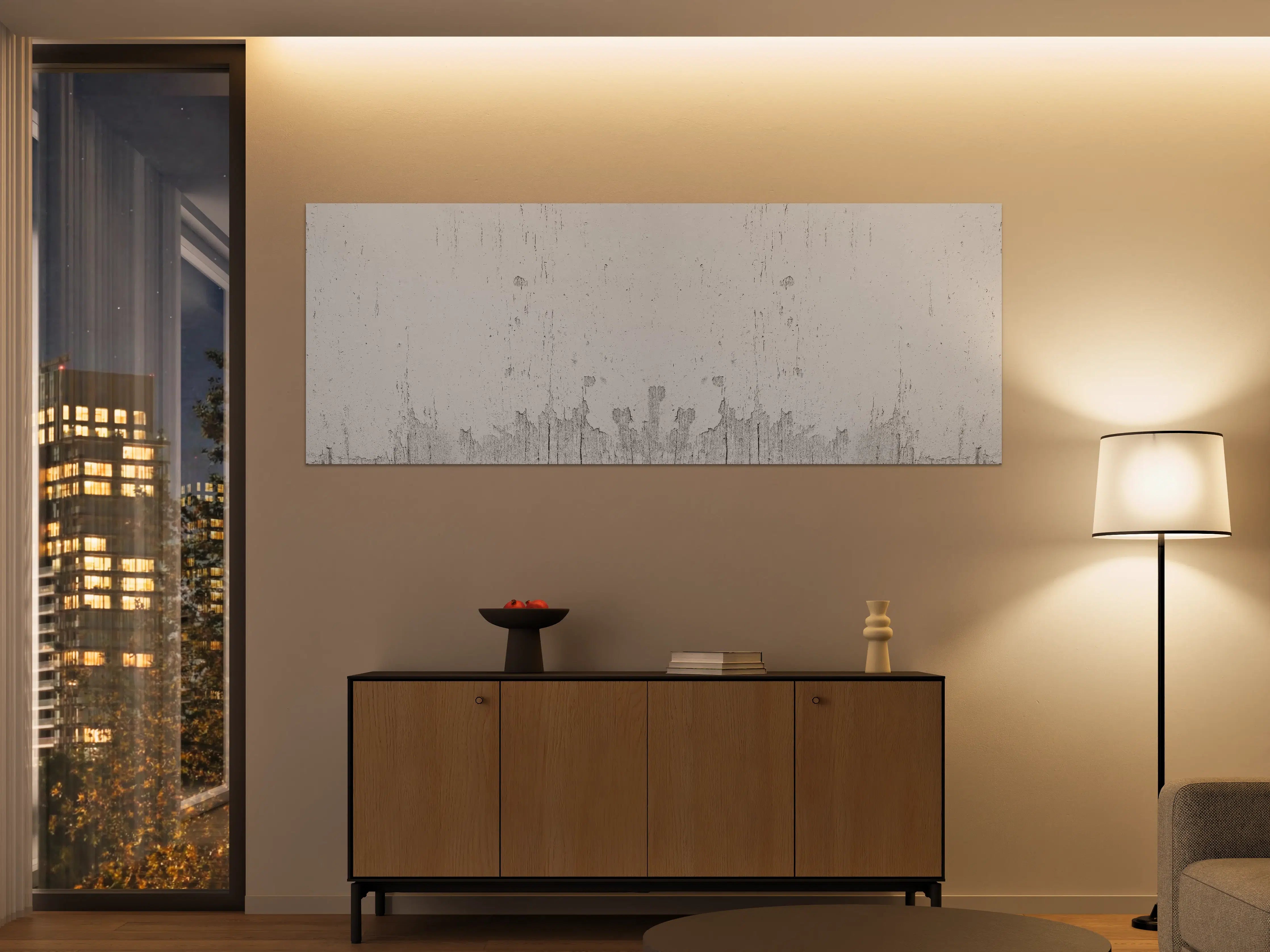 Große Wandbilder - Rustikales weiß lackiertes Holz