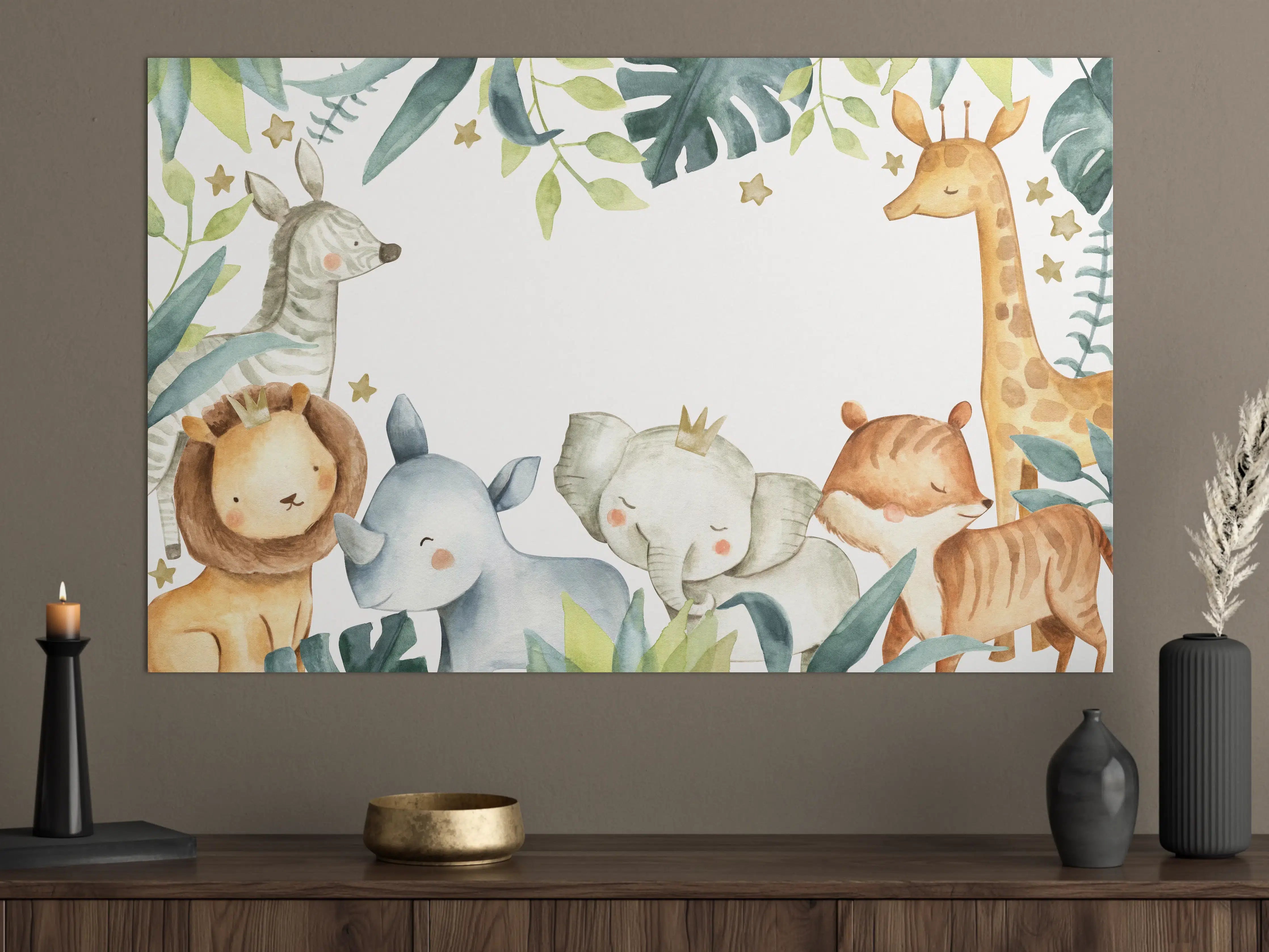 Große Wandbilder - Safari Tiere Aquarell