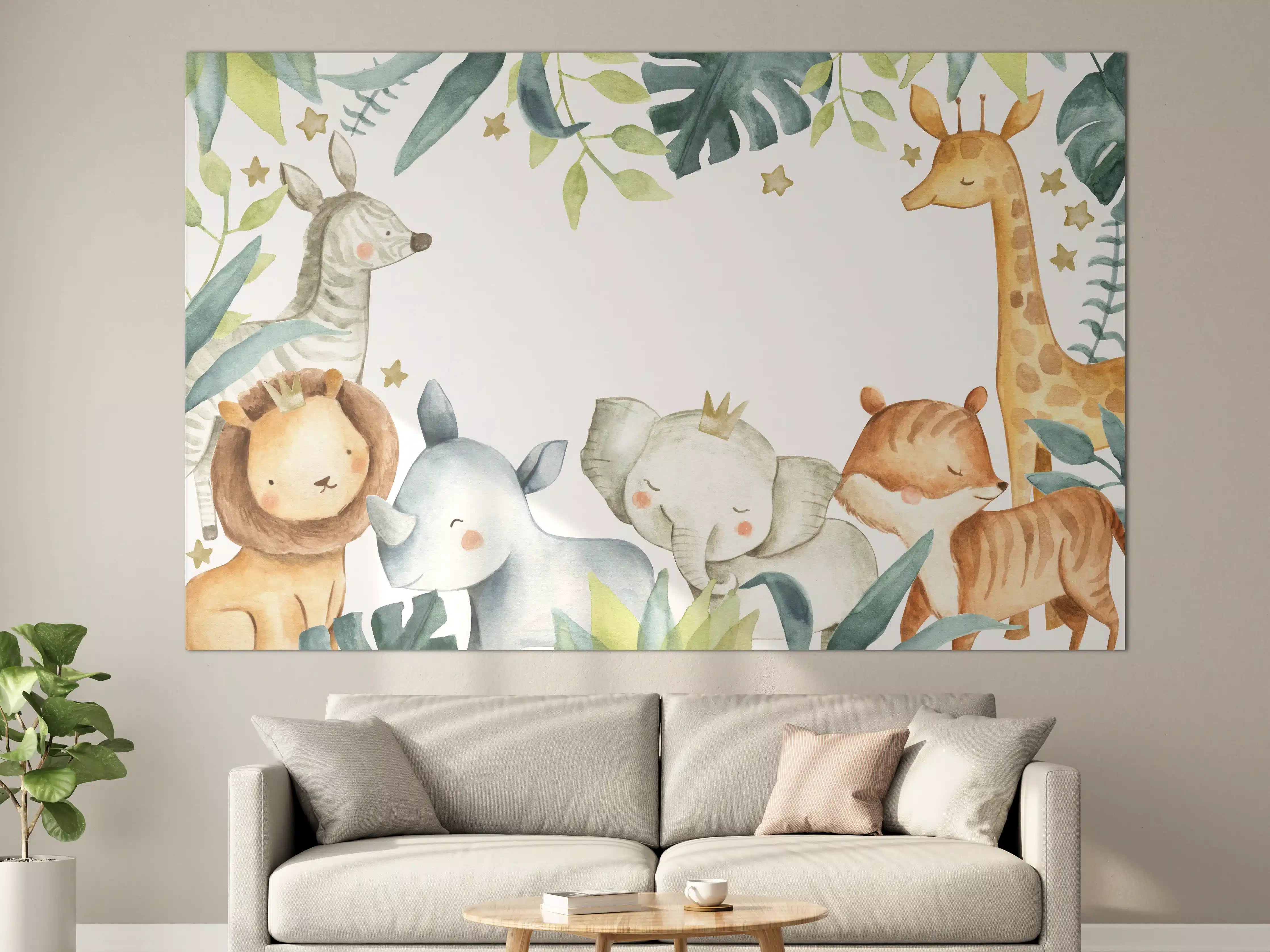 Große Wandbilder - Safari Tiere Aquarell