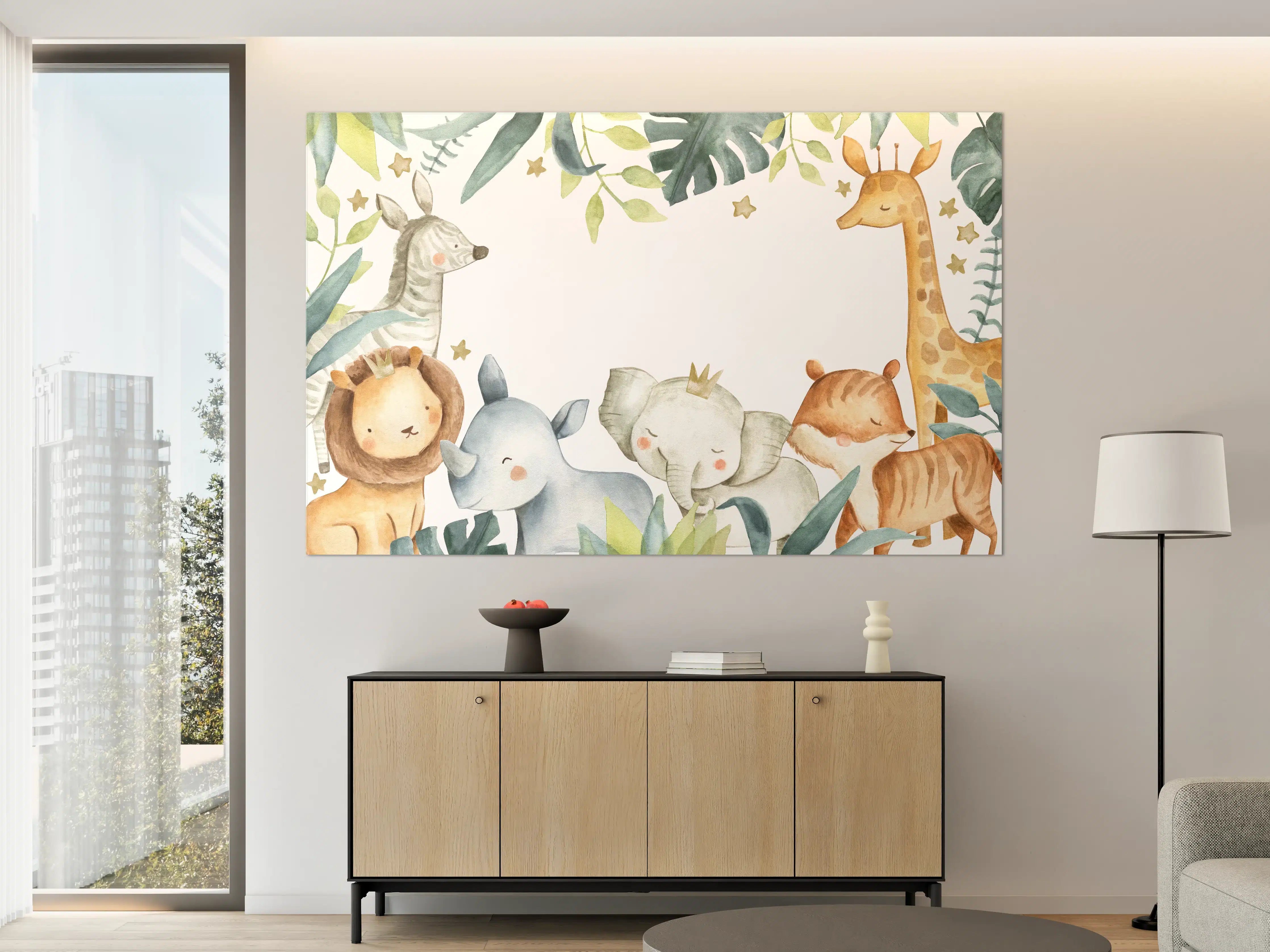 Große Wandbilder - Safari Tiere Aquarell
