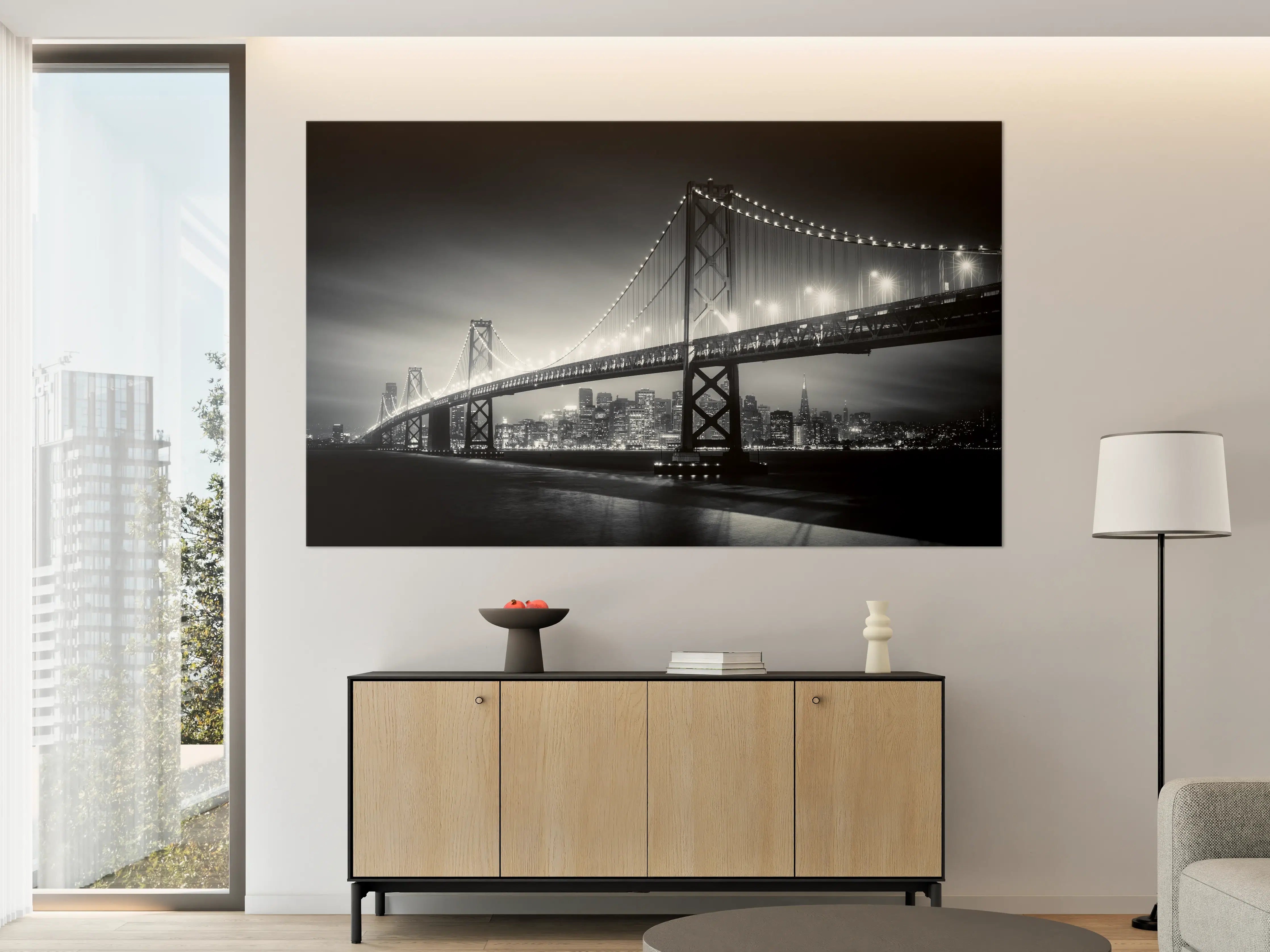 Große Wandbilder - San Francisco Bay Bridge bei Nacht