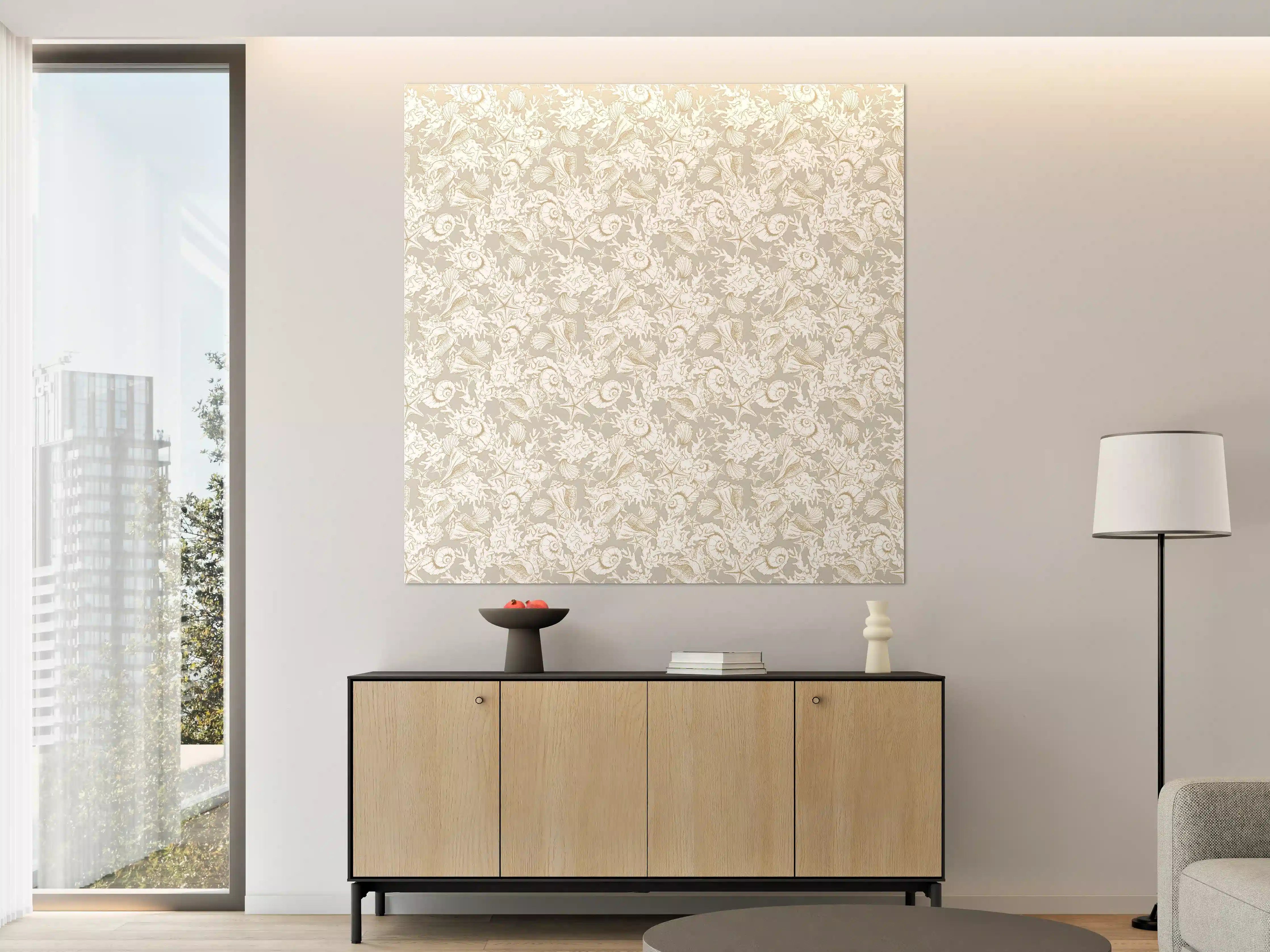 Große Wandbilder - Sandiges Muschel-Muster Beige
