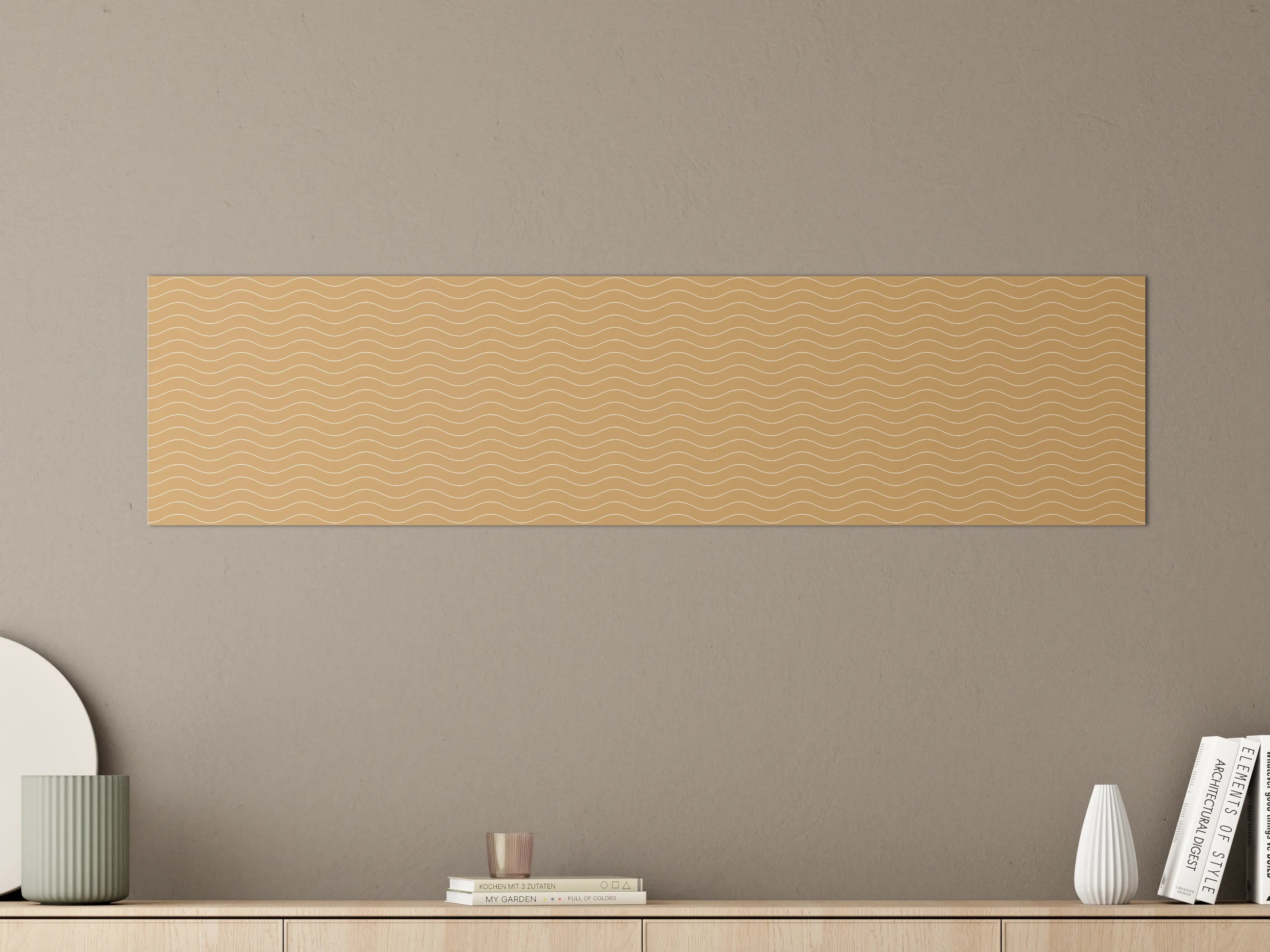 Große Wandbilder - Sandwellen Muster in Goldbeige