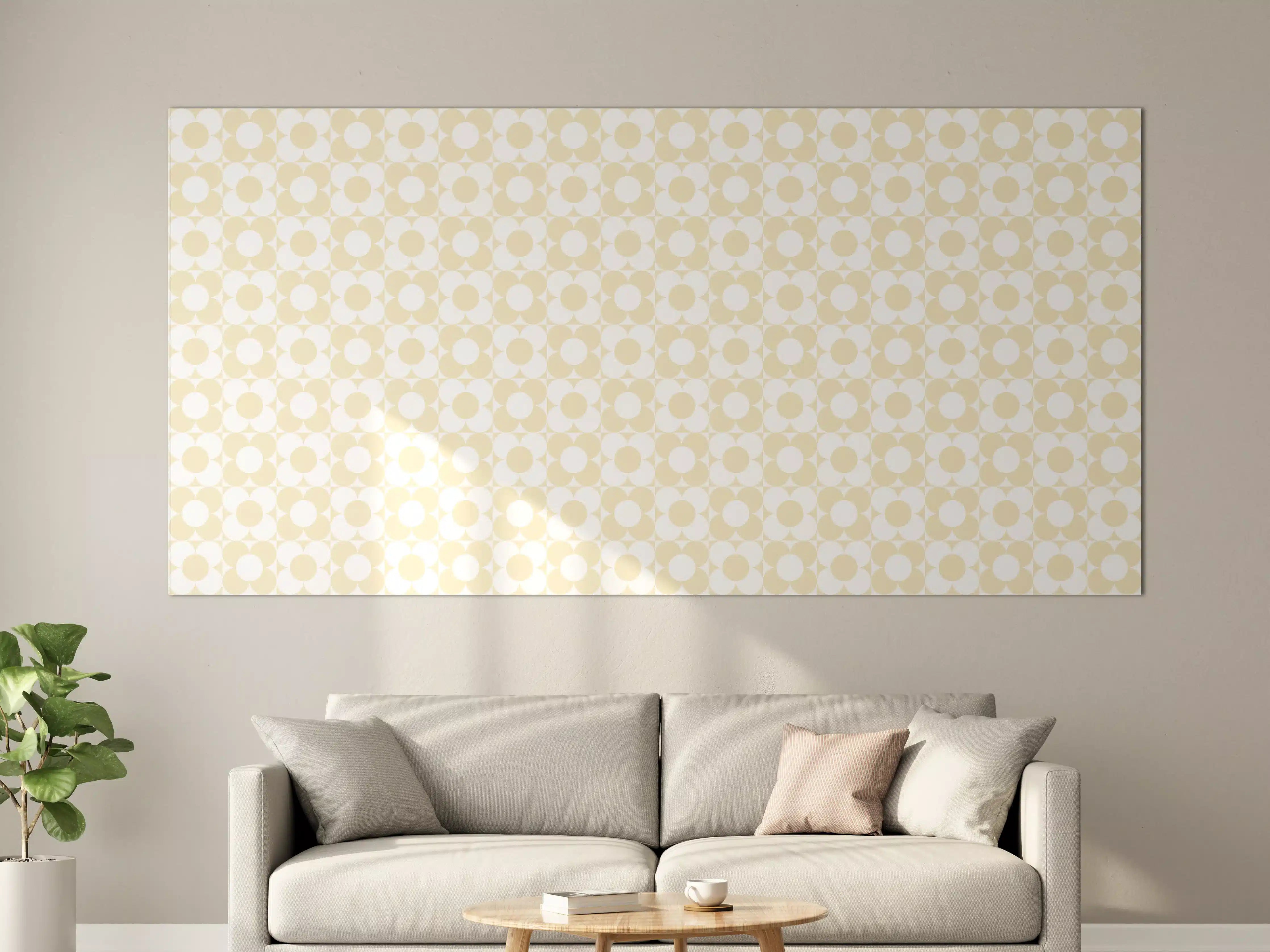 Große Wandbilder - Sanfte Beigetöne mit Kreis-Pattern