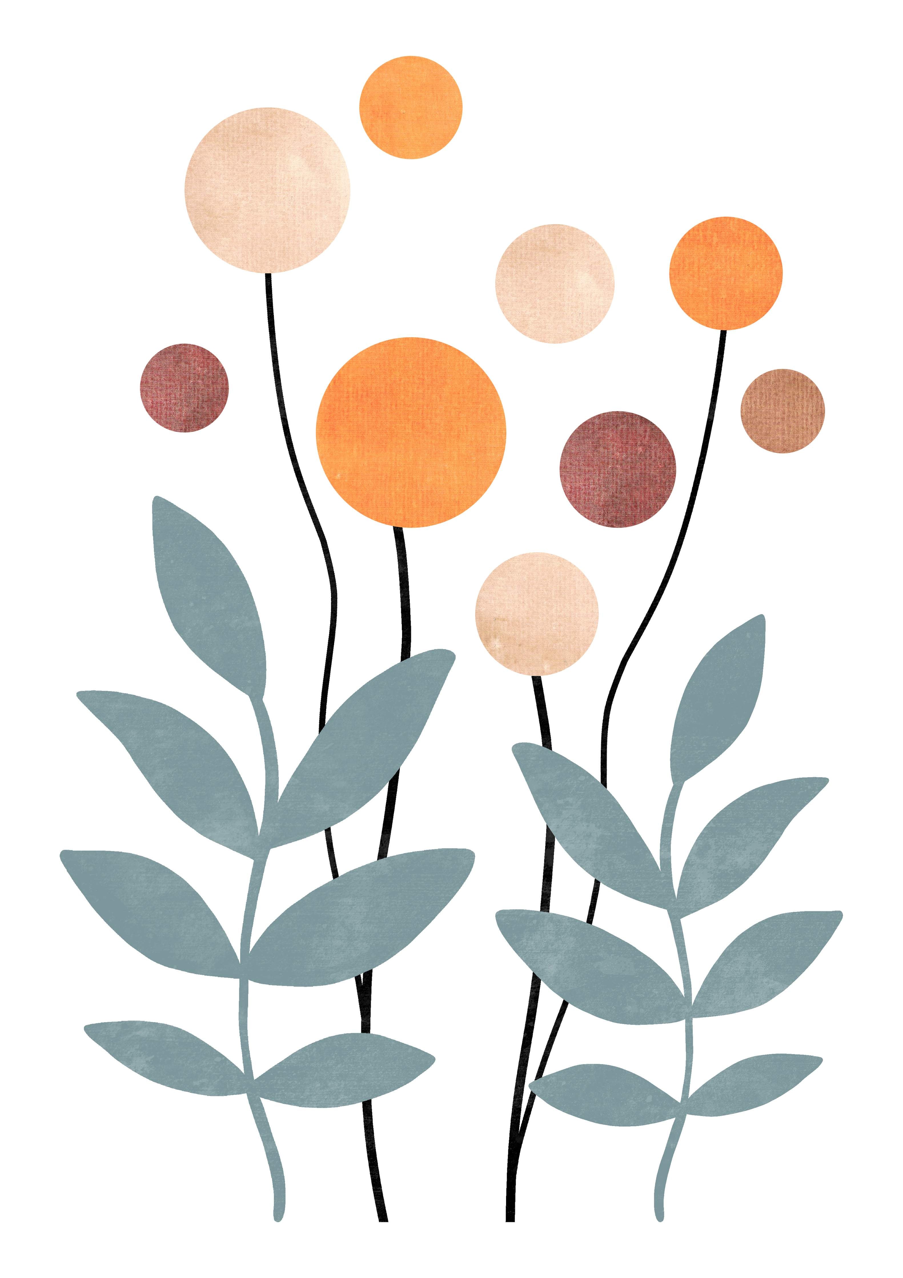 Große Wandbilder-Sanfte Blumenillustration in Pastellfarben