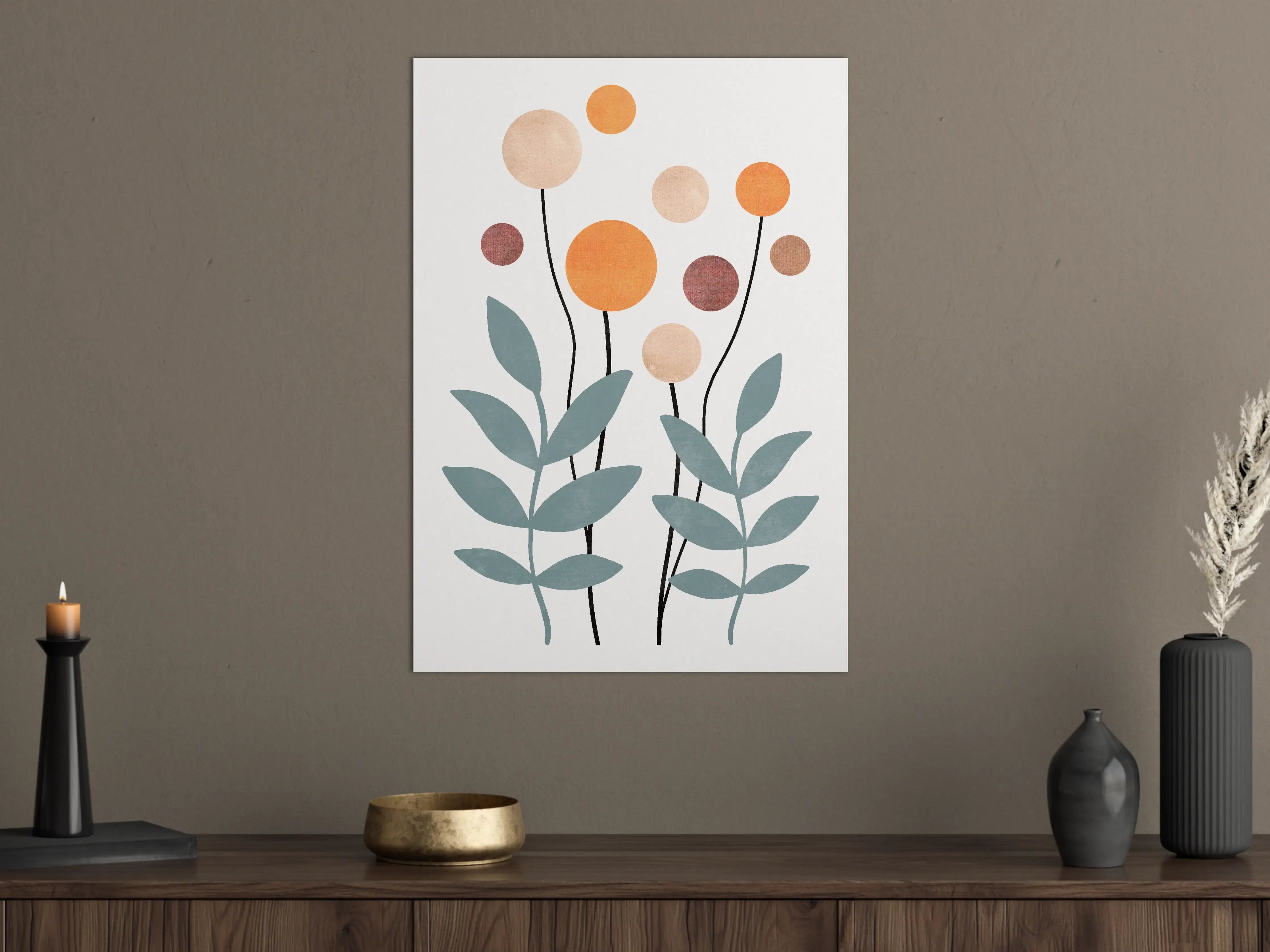 Große Wandbilder - Sanfte Blumenillustration in Pastellfarben