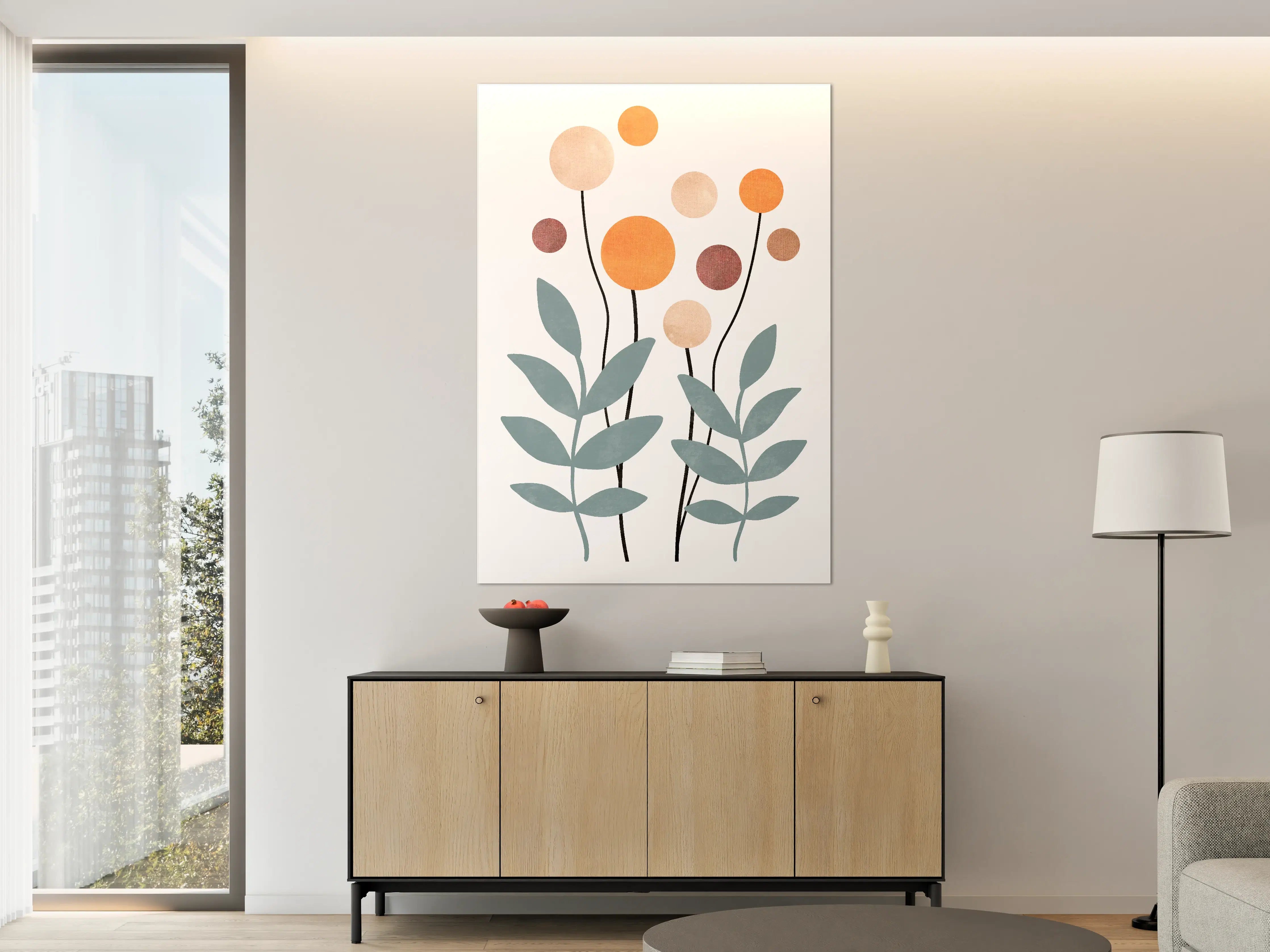 Große Wandbilder - Sanfte Blumenillustration in Pastellfarben