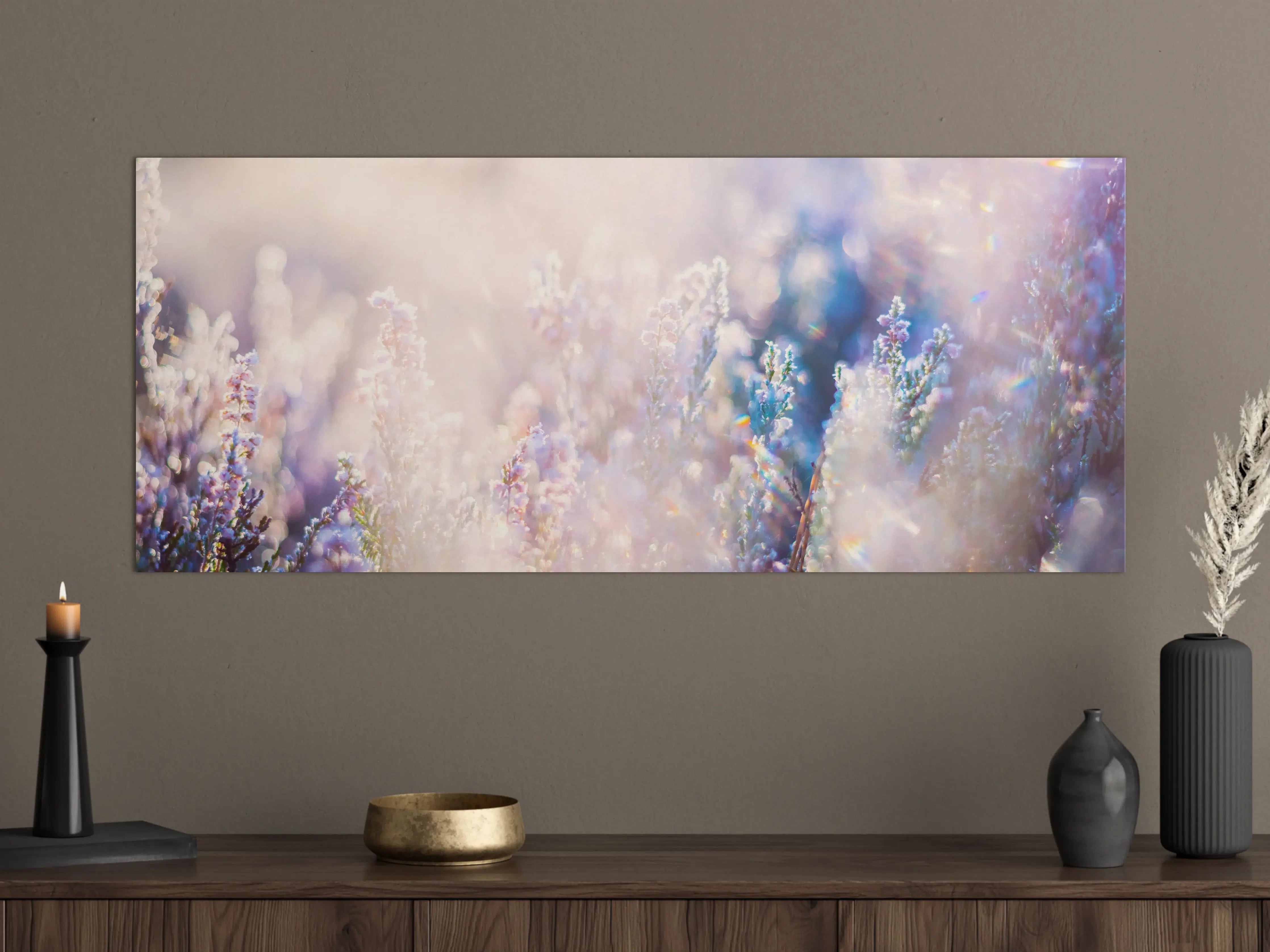 Große Wandbilder - Sanfte Blumenwiese bei Sonnenlicht