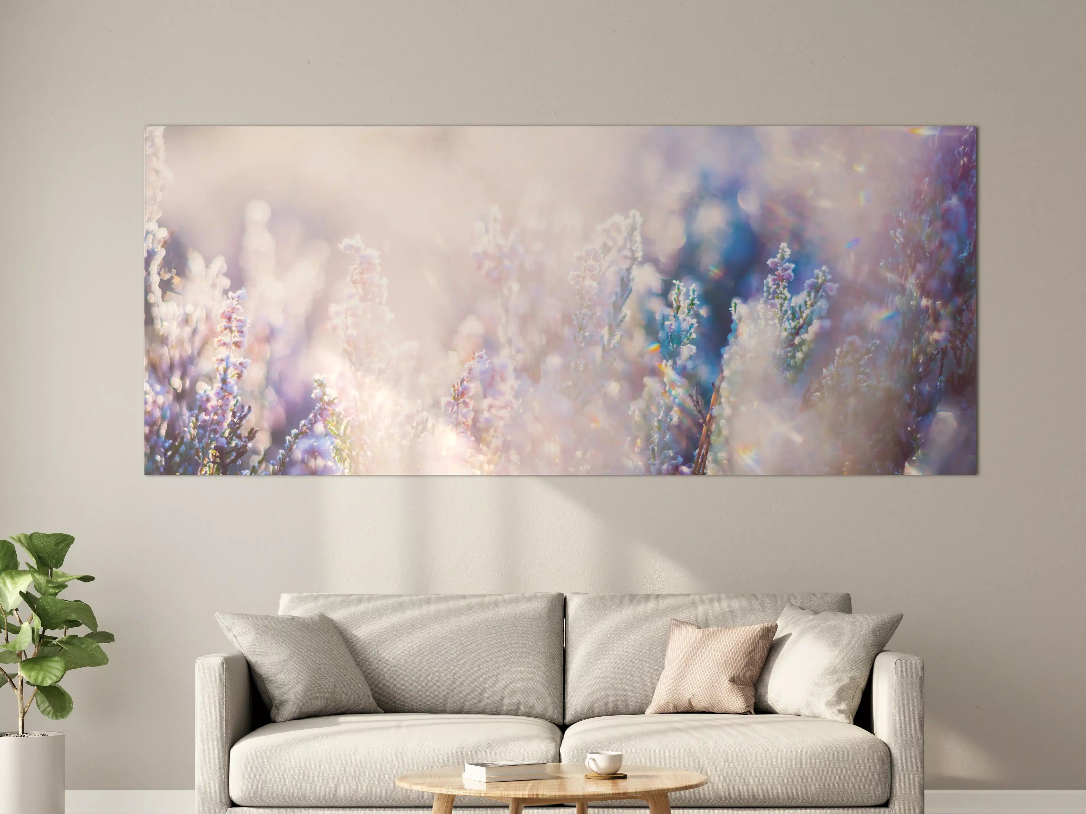 Große Wandbilder - Sanfte Blumenwiese bei Sonnenlicht