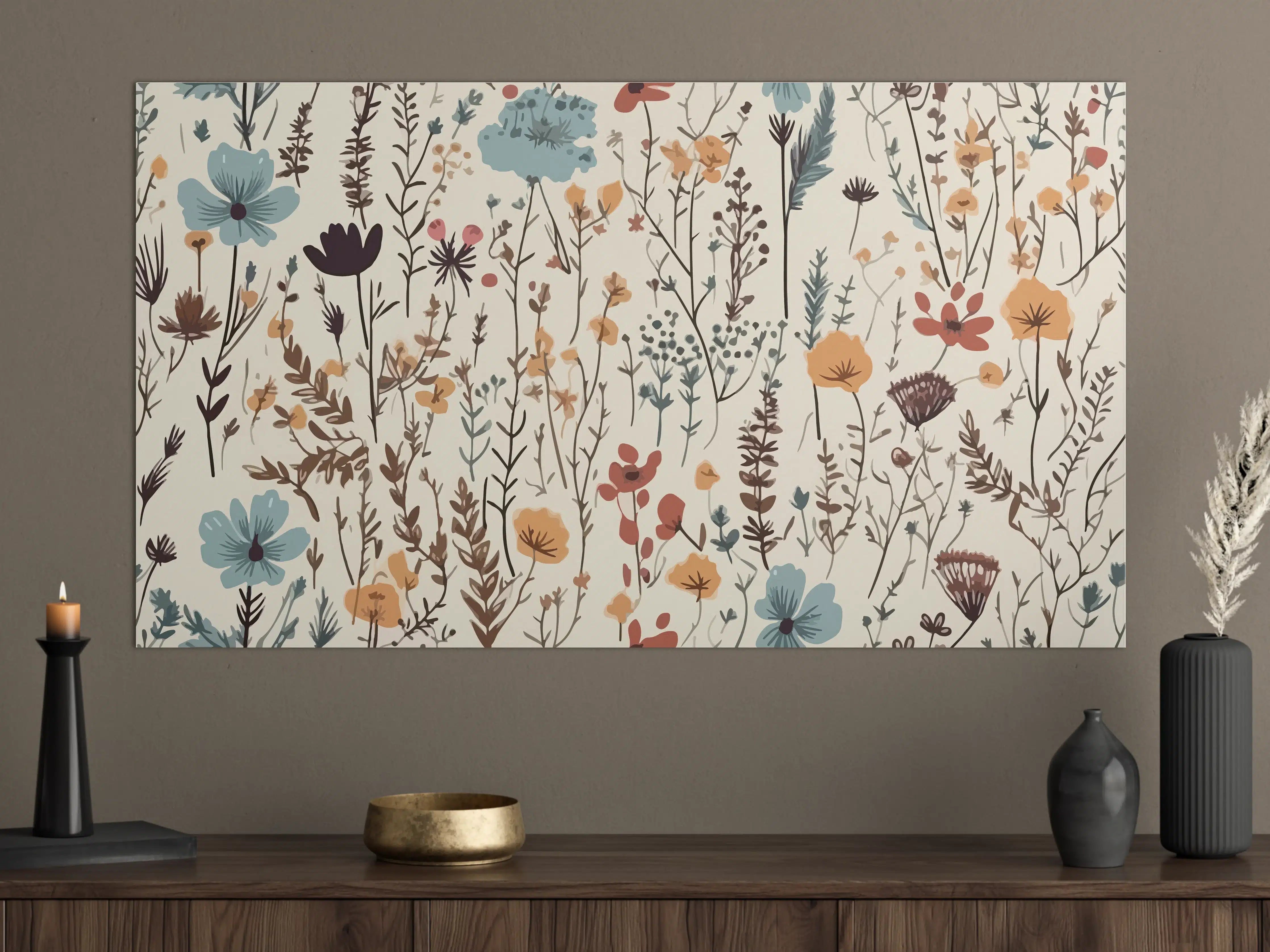 Große Wandbilder - Sanfte Blumenwiese mit Pastellfarben