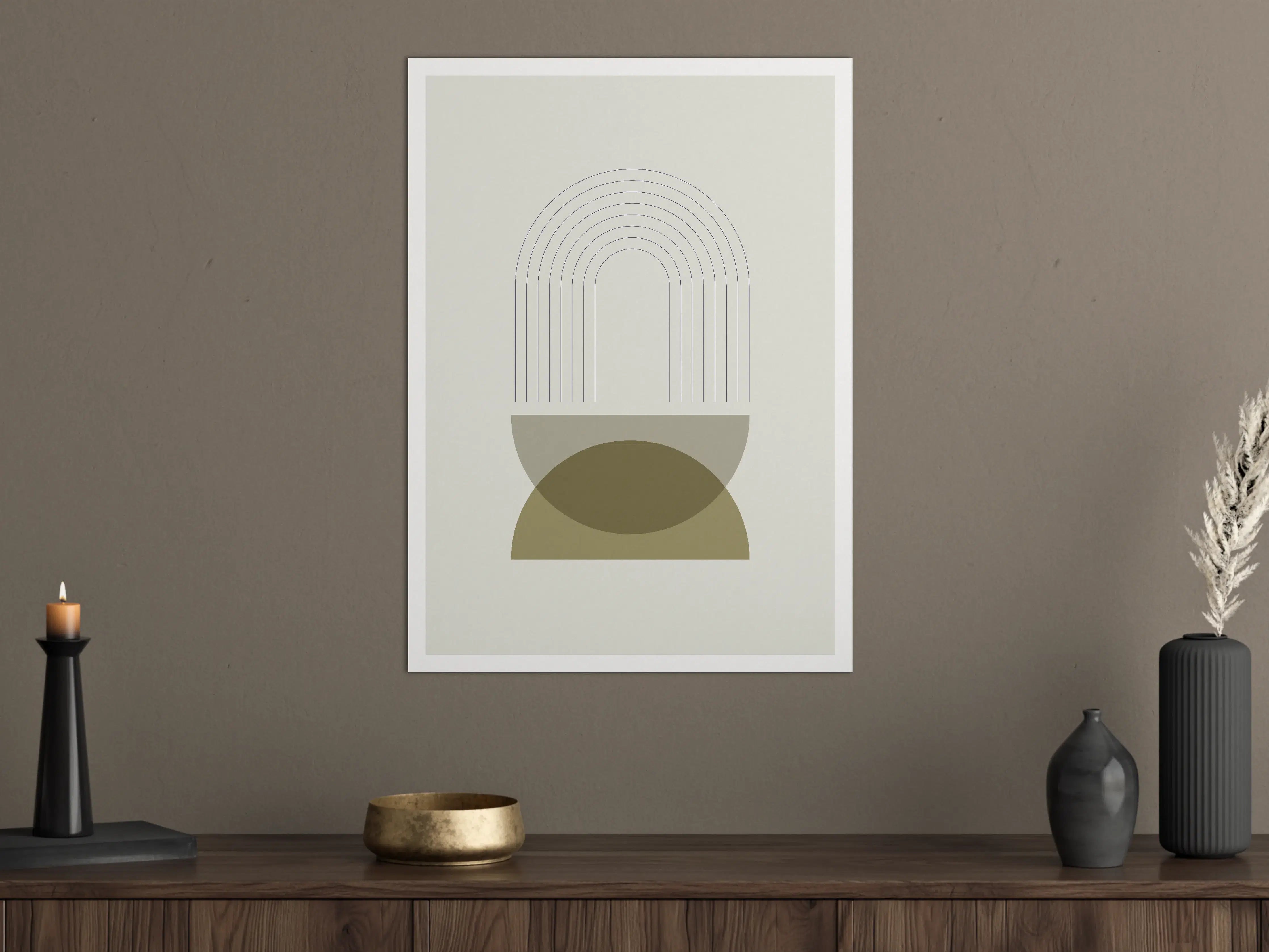 Große Wandbilder - Sanfte Erdtöne mit geometrischem Design