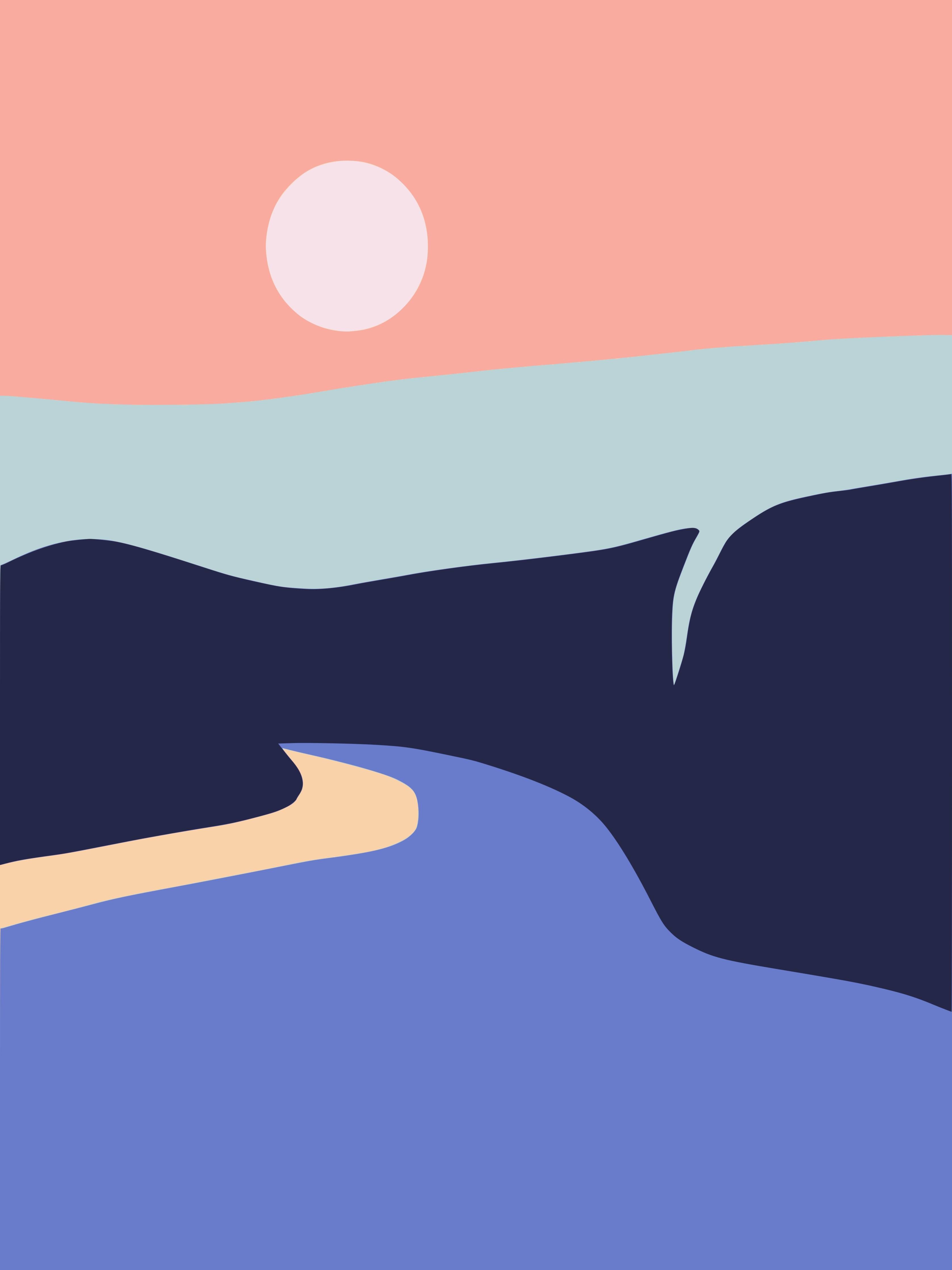 Große Wandbilder-Sanfte Flusslandschaft bei Sonnenuntergang