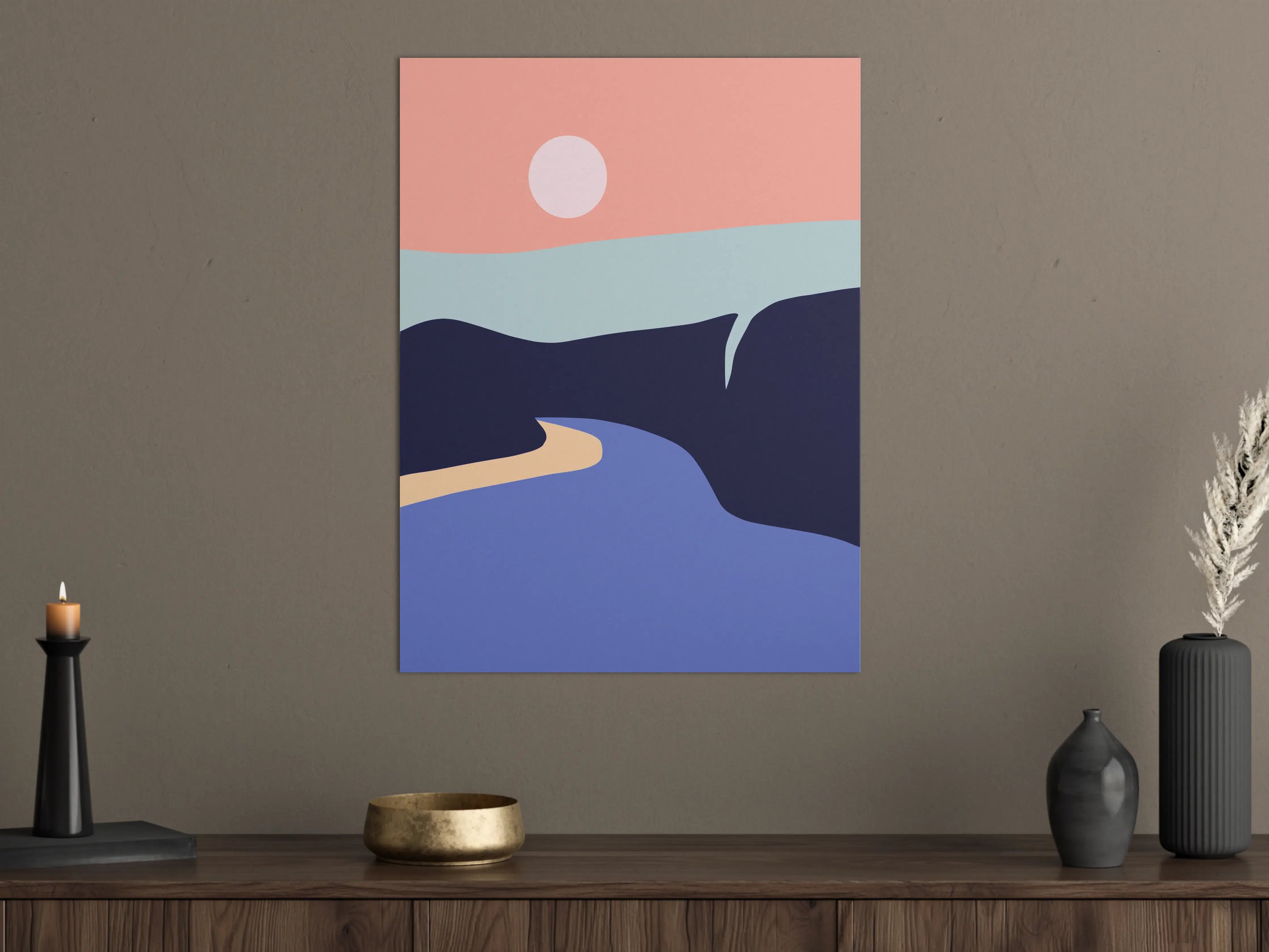 Große Wandbilder - Sanfte Flusslandschaft bei Sonnenuntergang