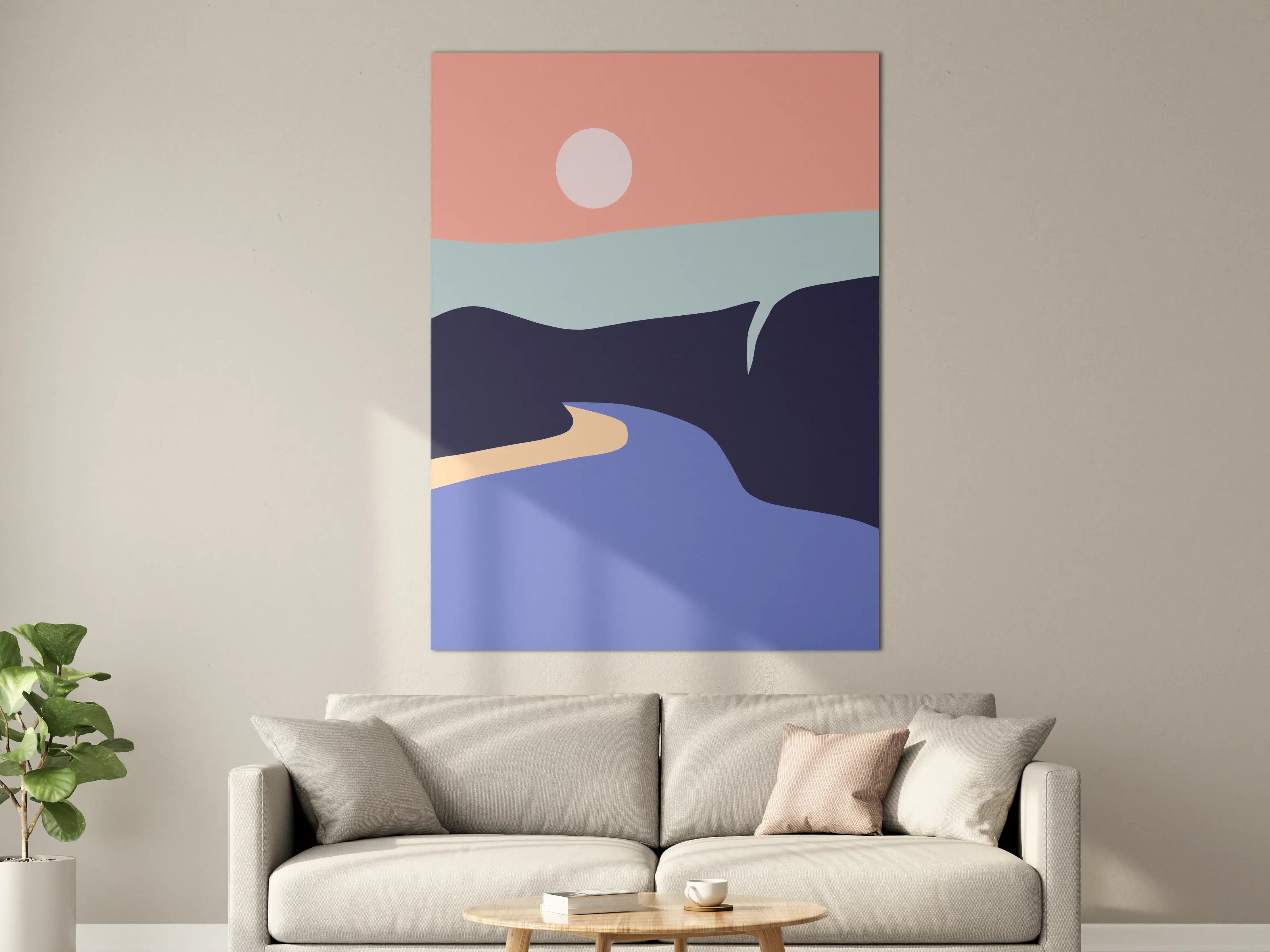 Große Wandbilder - Sanfte Flusslandschaft bei Sonnenuntergang