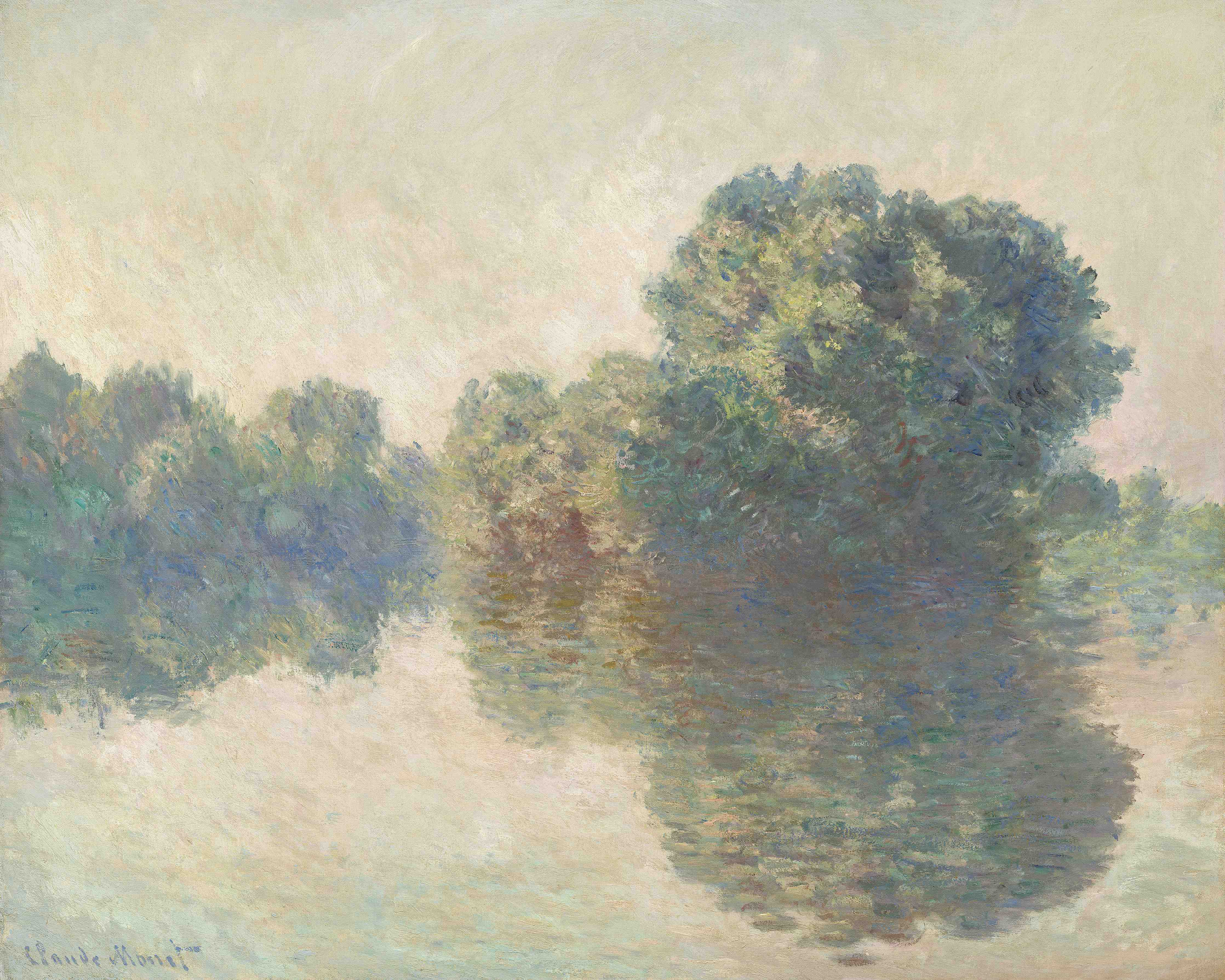 Große Wandbilder-Sanfte Flusslandschaft mit Bäumen