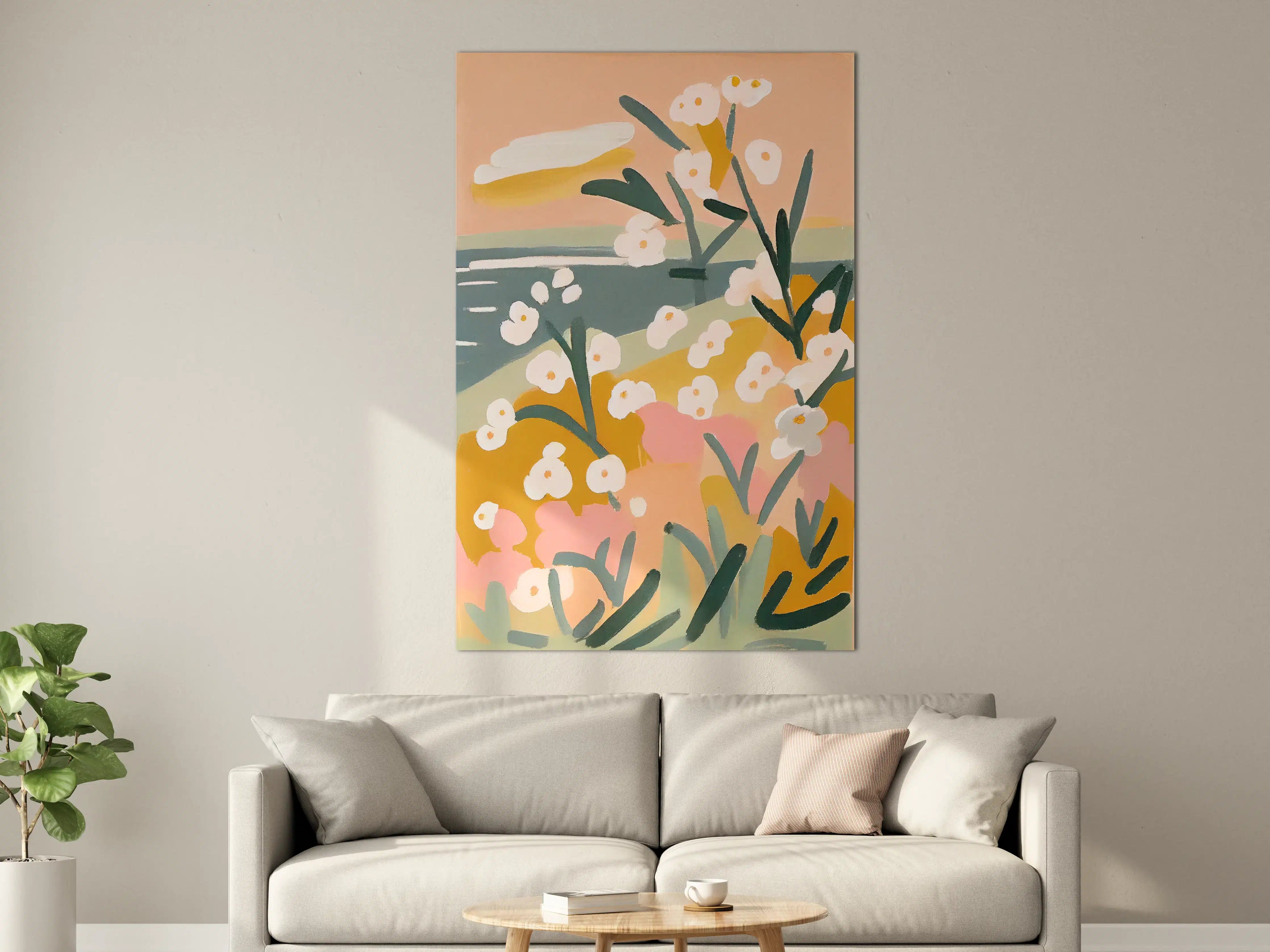 Große Wandbilder - Sanfte Graublumen im Pastellglanz