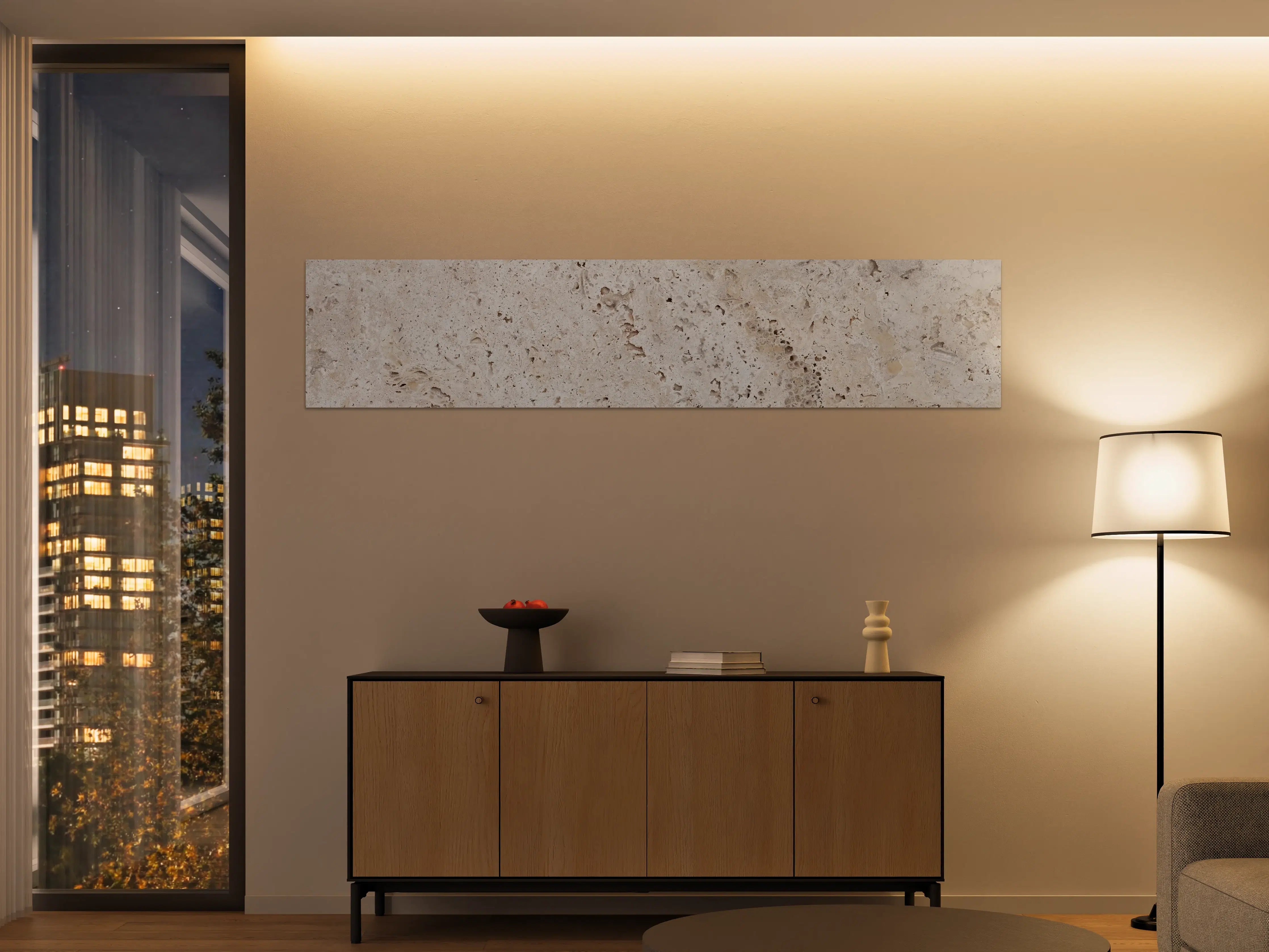 Große Wandbilder - Sanfte Grautöne im Naturstein-Design