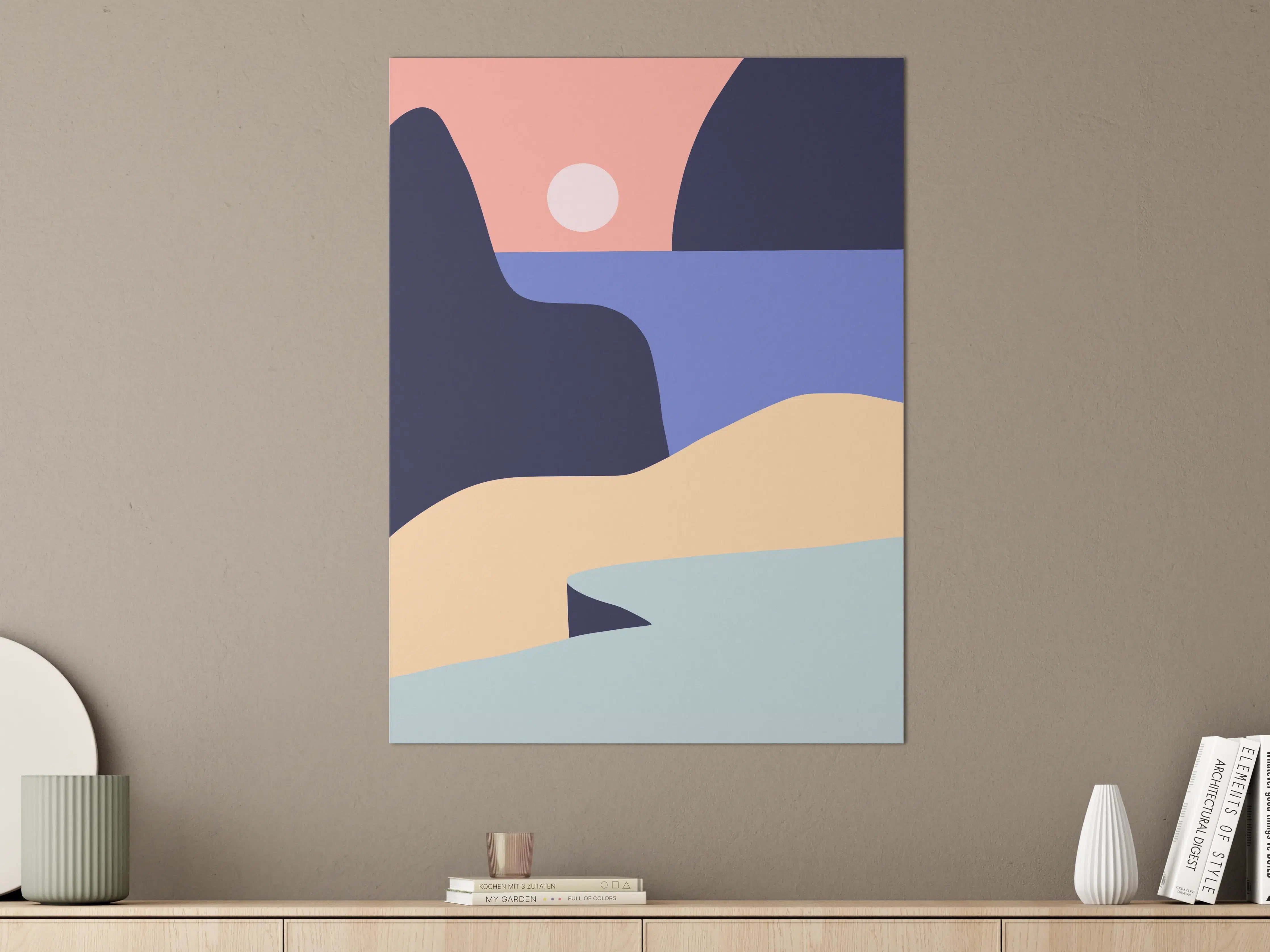 Große Wandbilder - Sanfte Küstenlandschaft bei Sonnenuntergang