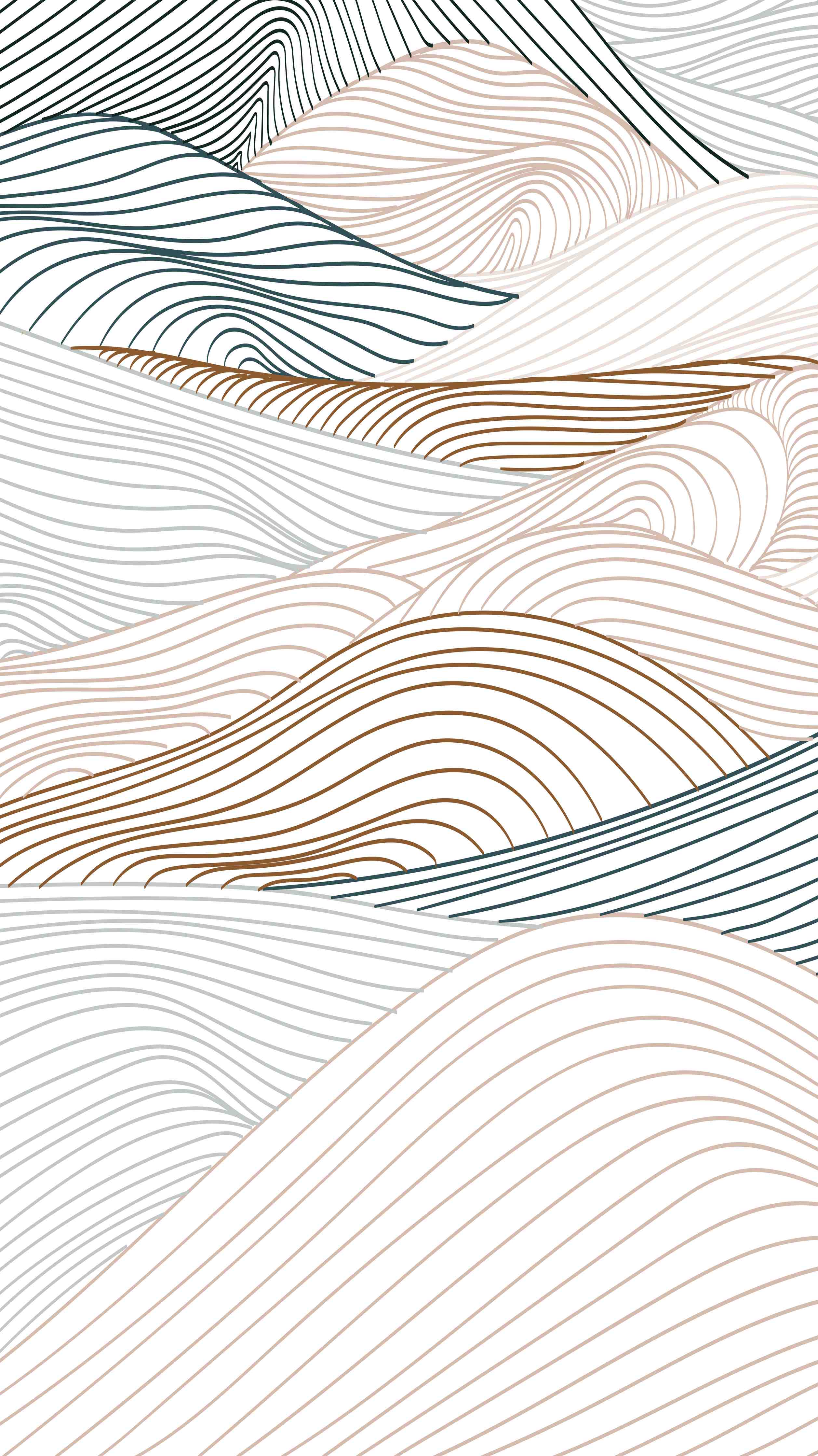 Große Wandbilder-Sanfte Linien in Naturtönen