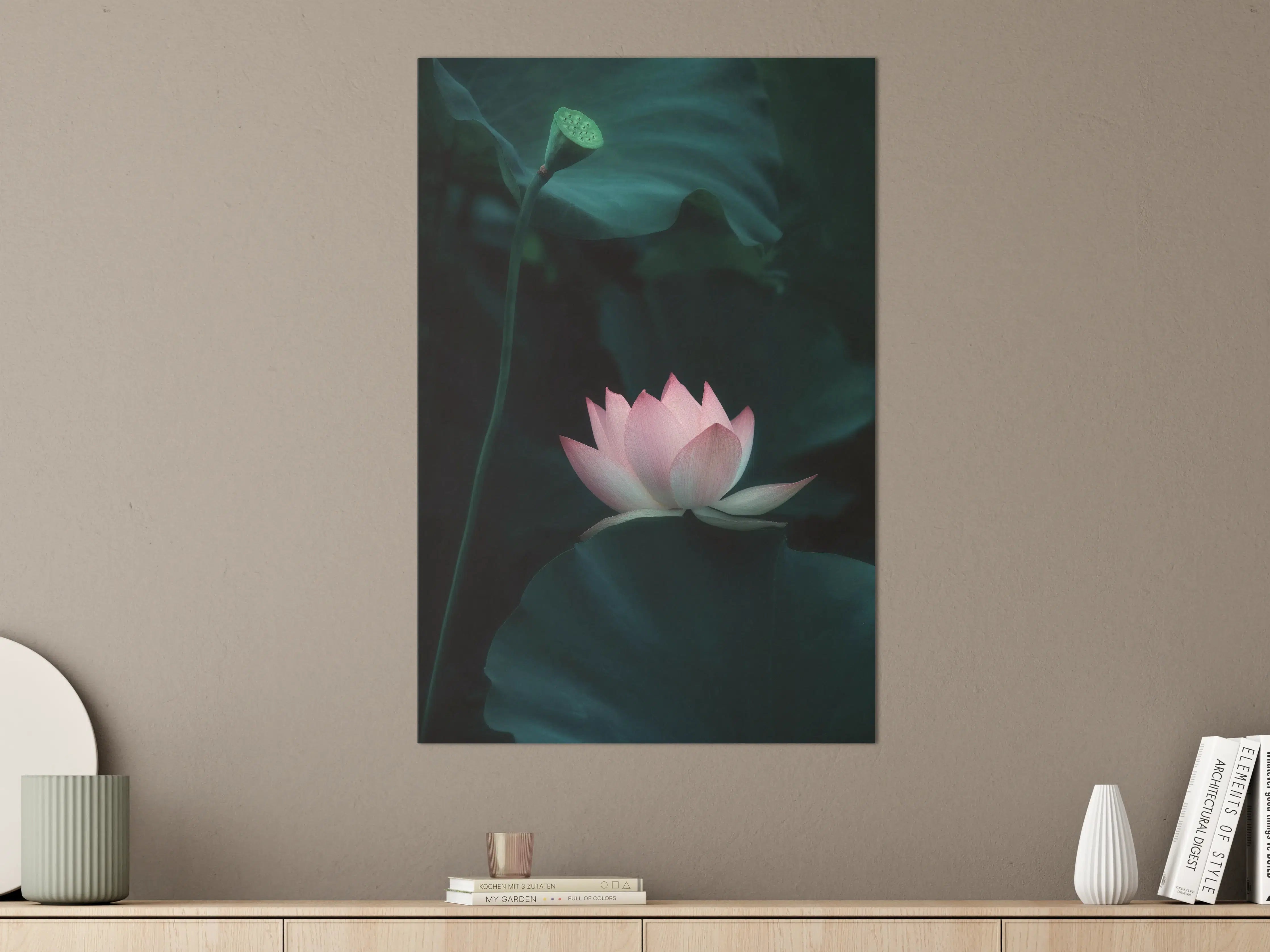 Große Wandbilder - Sanfte Lotus-Blüte im Wasser