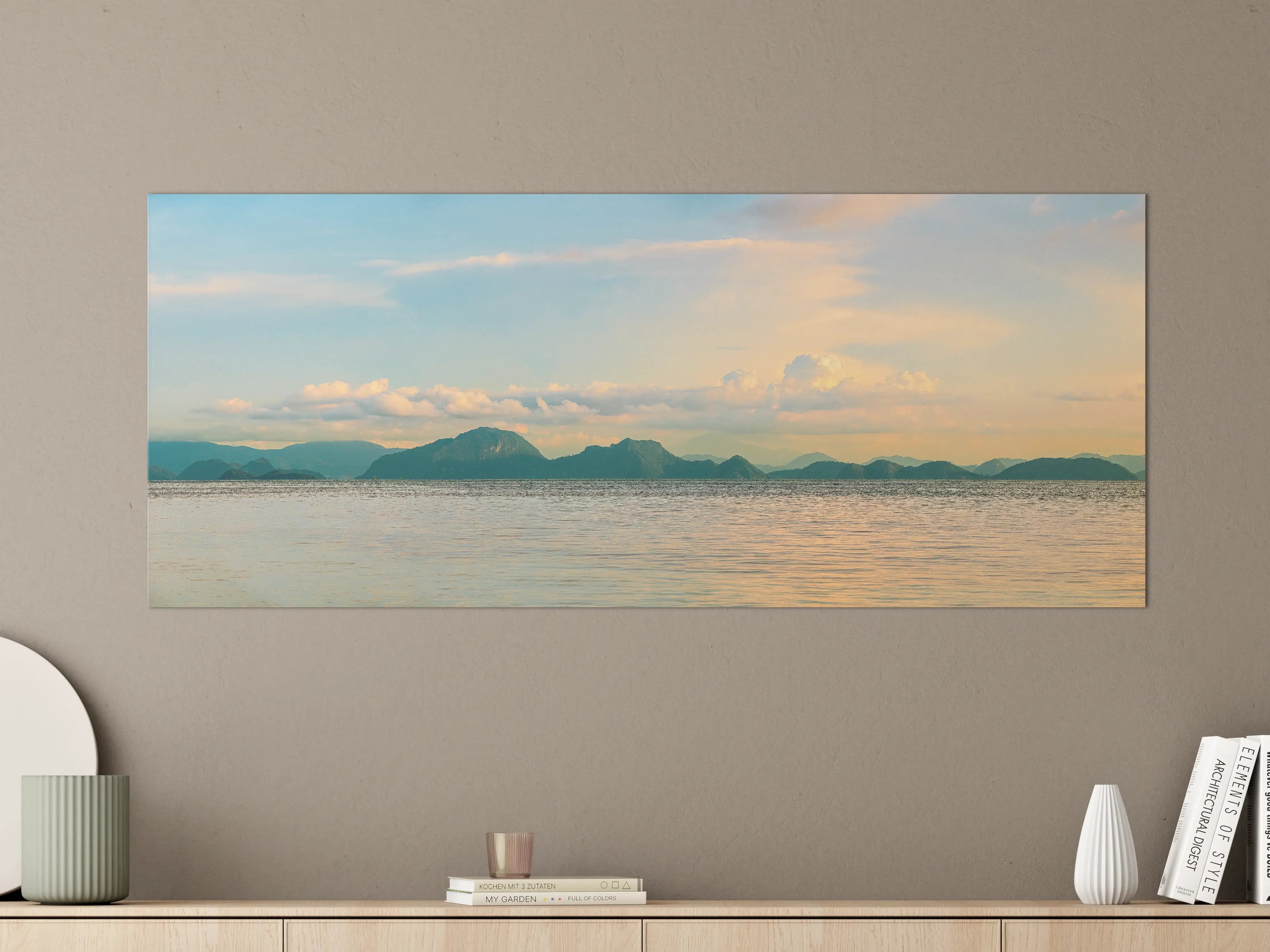 Große Wandbilder - Sanfte Meeresbucht bei Sonnenuntergang