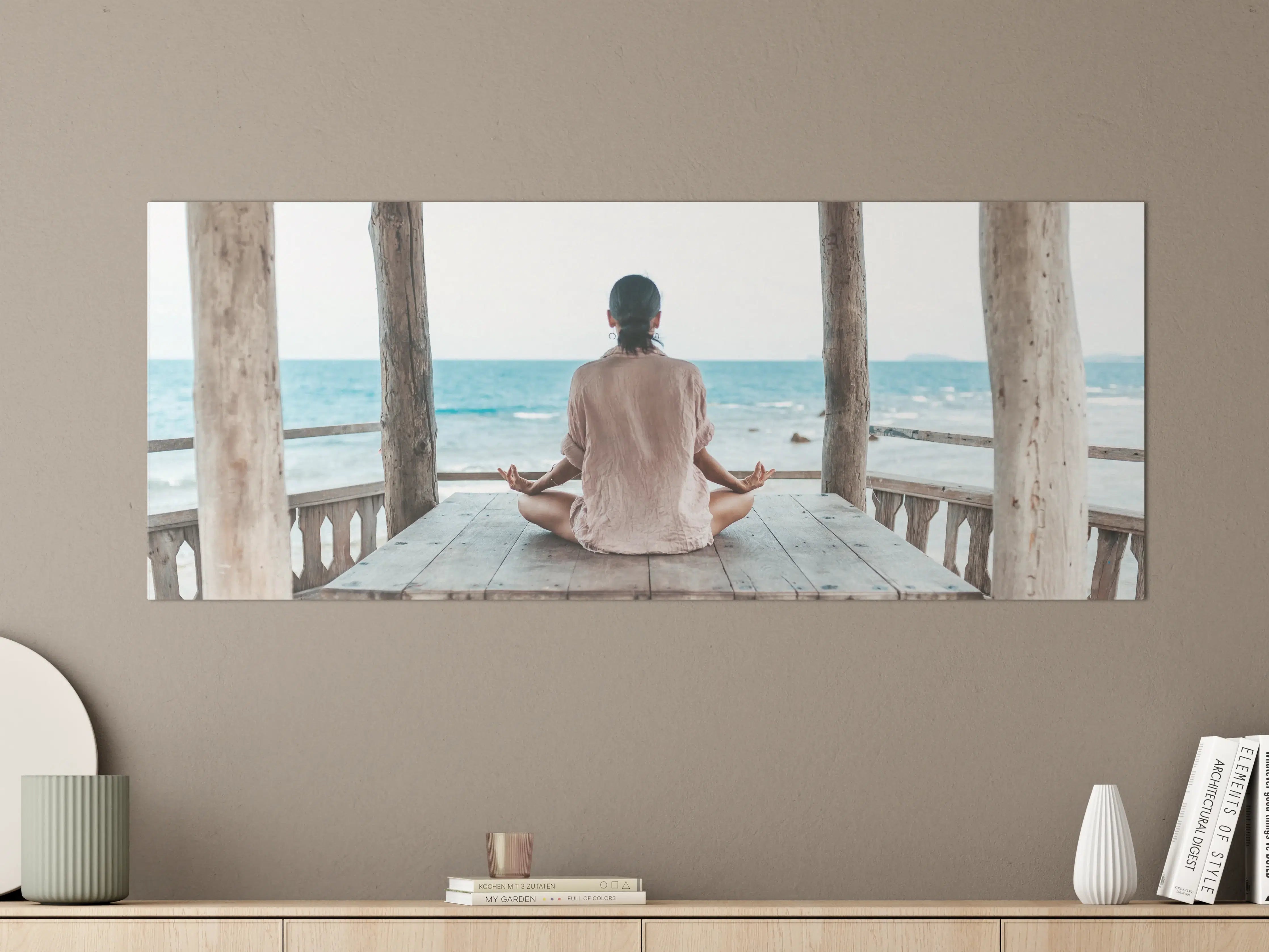 Große Wandbilder - Sanfte Meeresmeditation in Grau