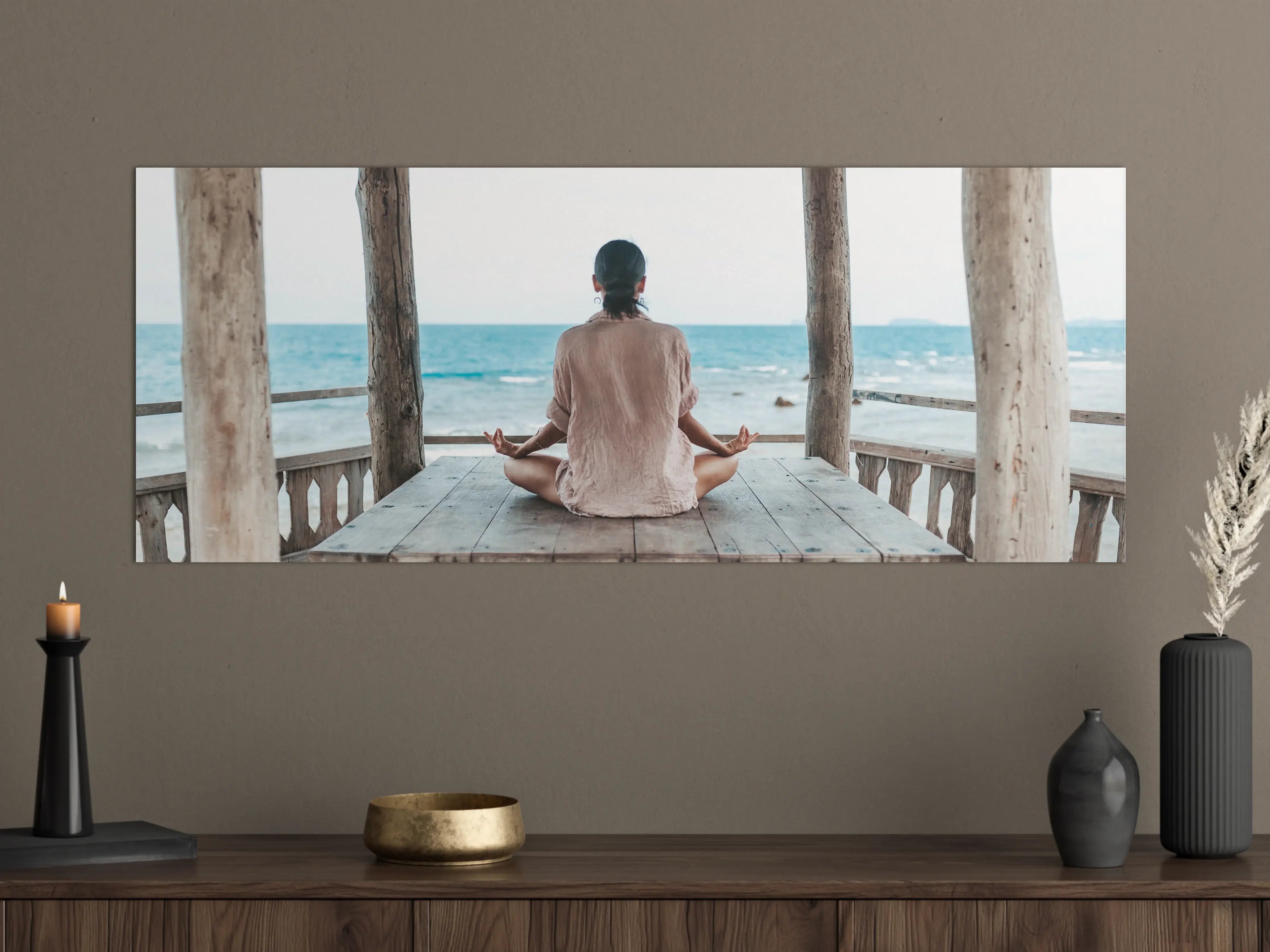Große Wandbilder - Sanfte Meeresmeditation in Grau