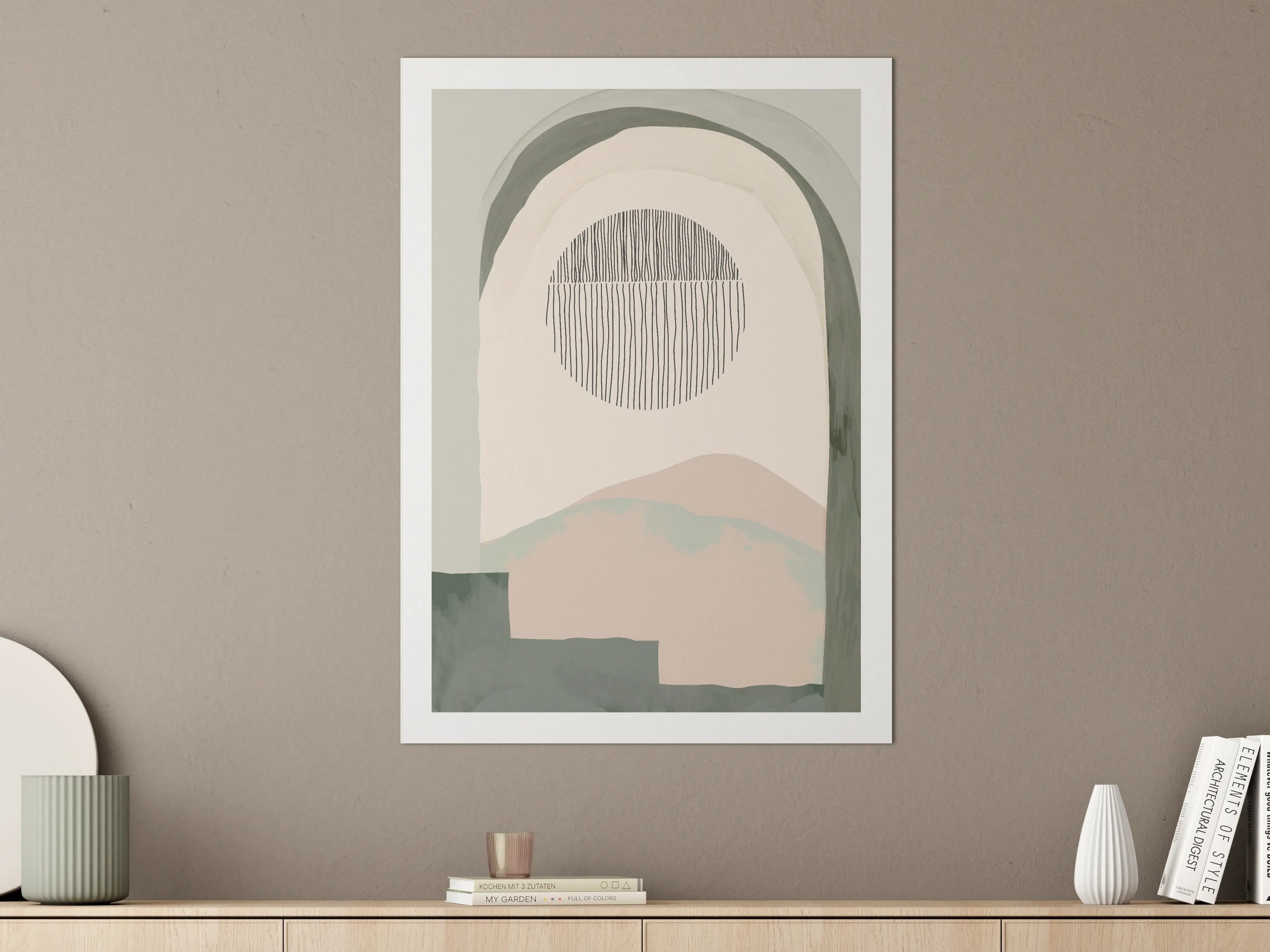 Große Wandbilder - Sanfte Natur-Illustration in Pastellfarben