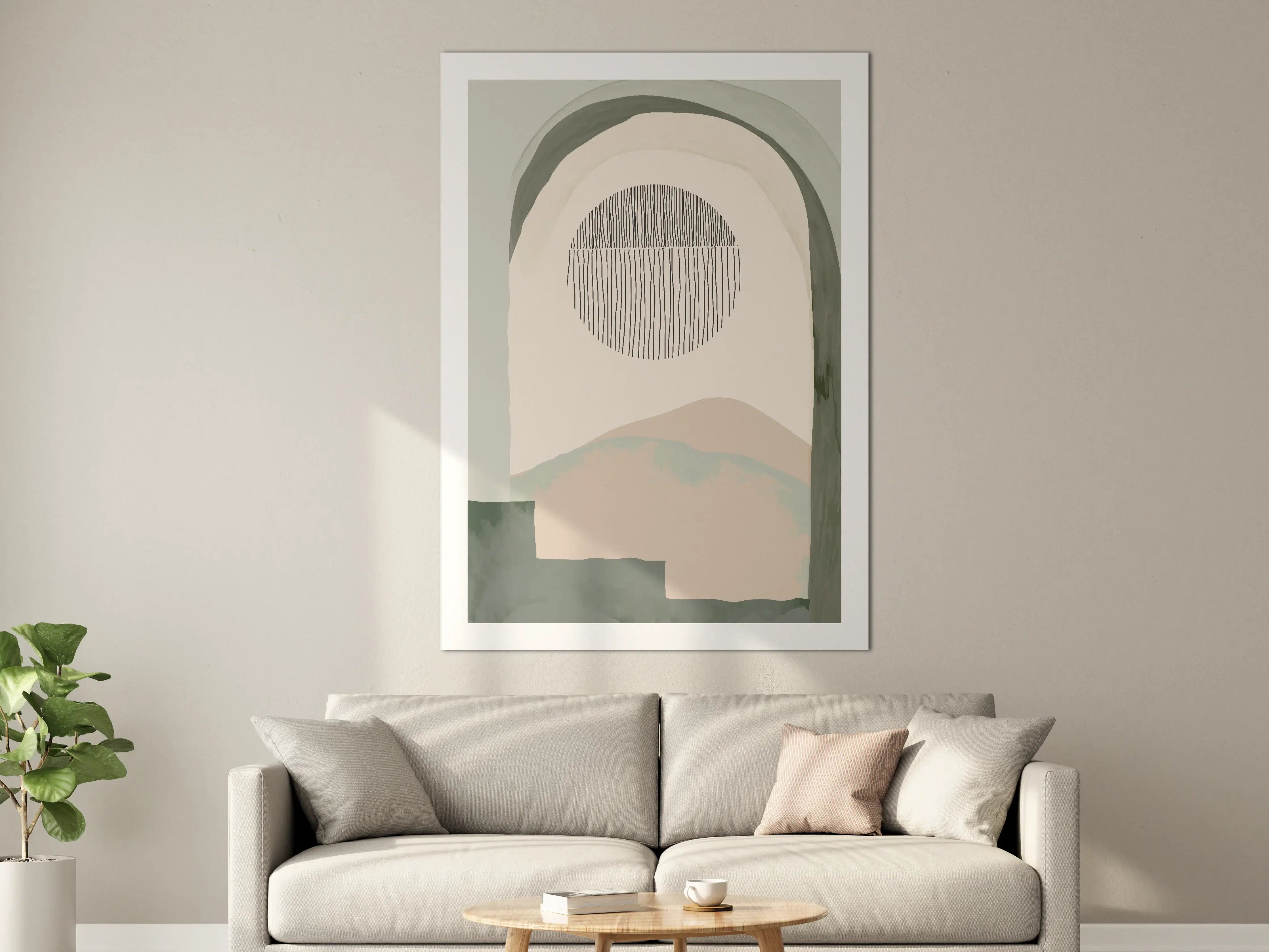 Große Wandbilder - Sanfte Natur-Illustration in Pastellfarben